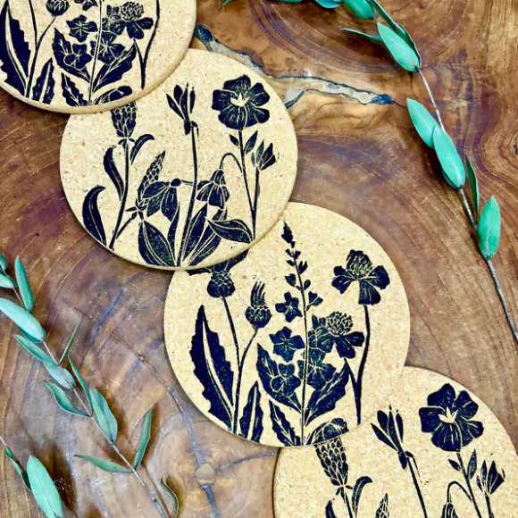 Hand Printed Wildflower Coasters - Image 2