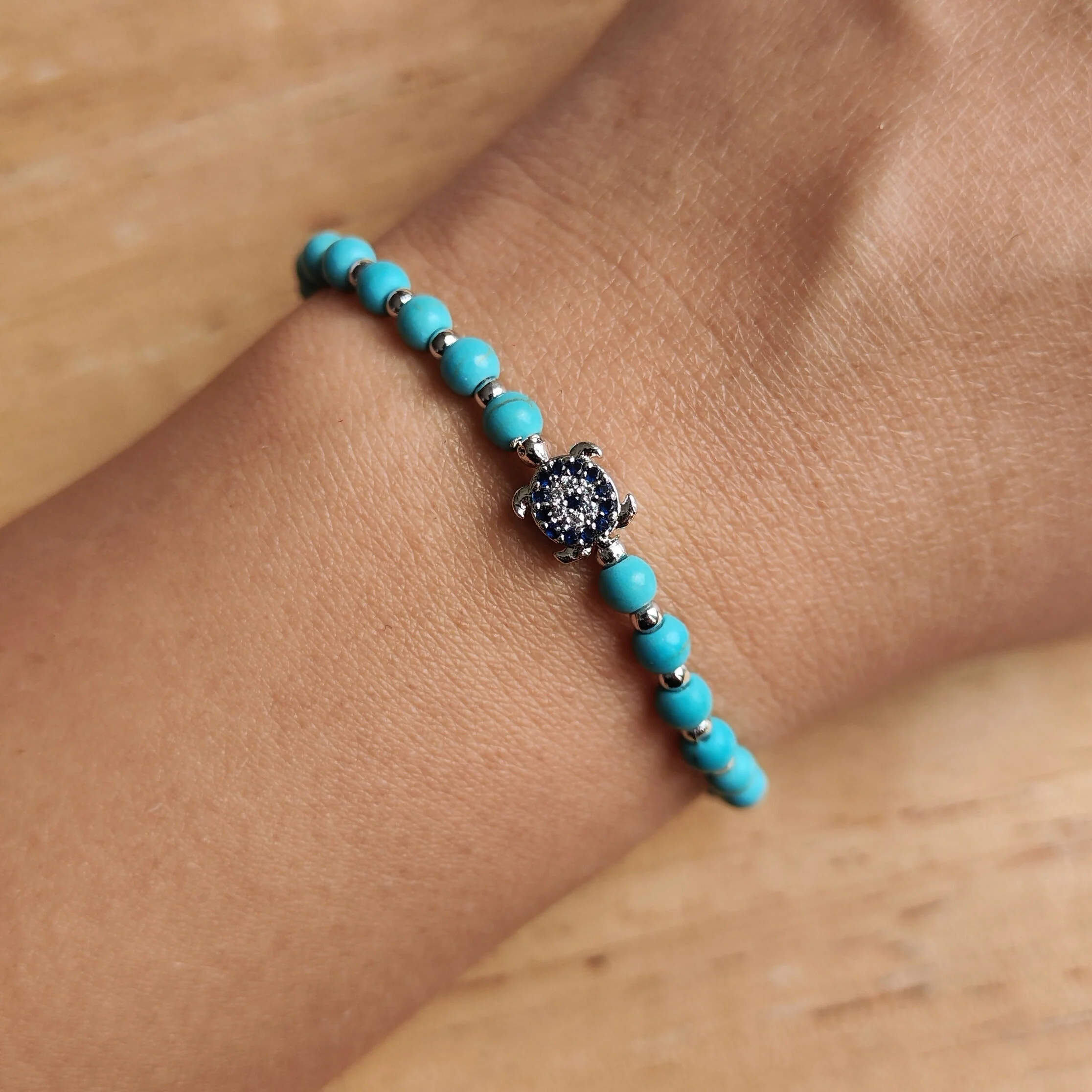 Hand-Strung Pearl and Silver Bead Adjustable Bracelet - Mediterranean Evil Eye Charms - Image 10