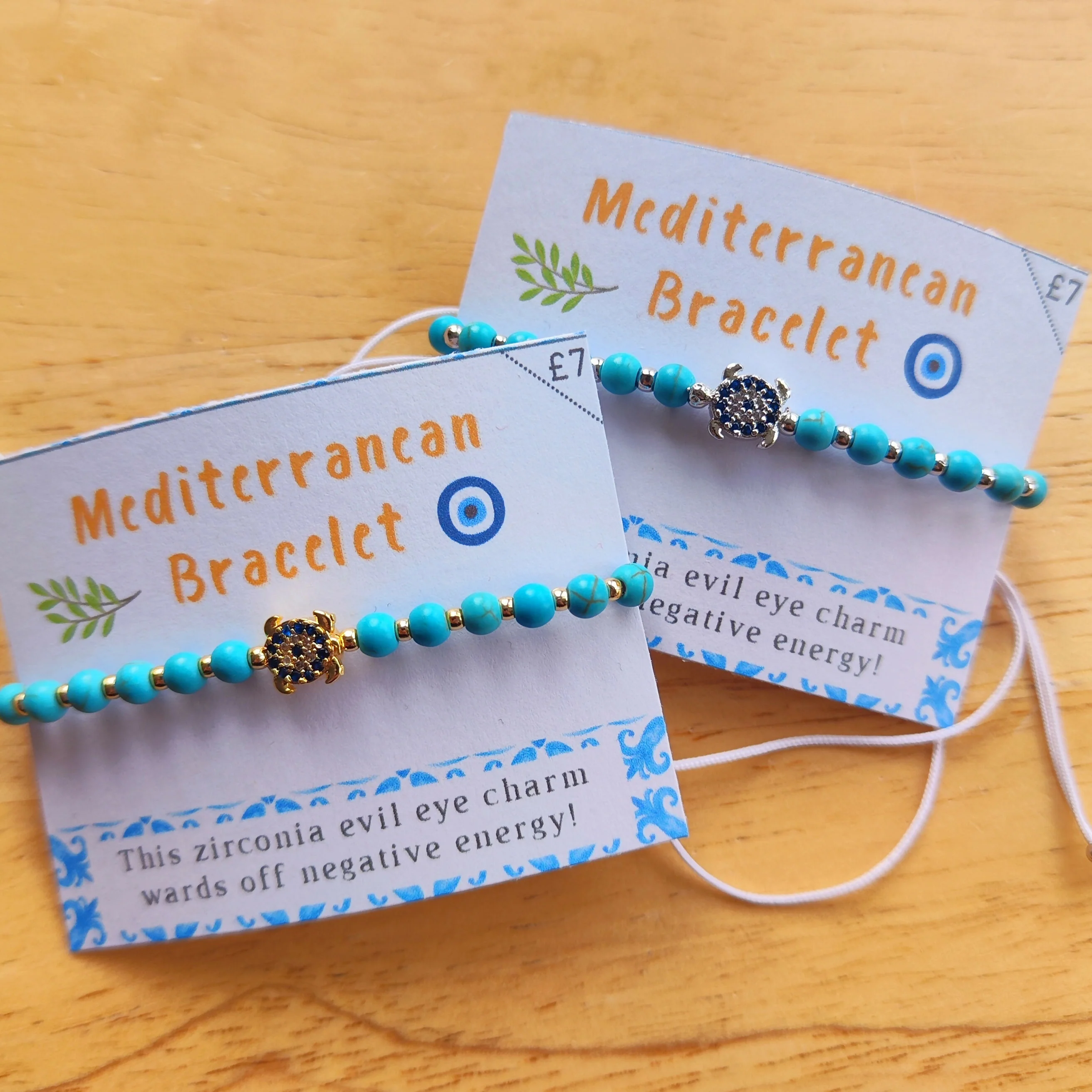 Hand-Strung Pearl and Silver Bead Adjustable Bracelet - Mediterranean Evil Eye Charms - Image 8