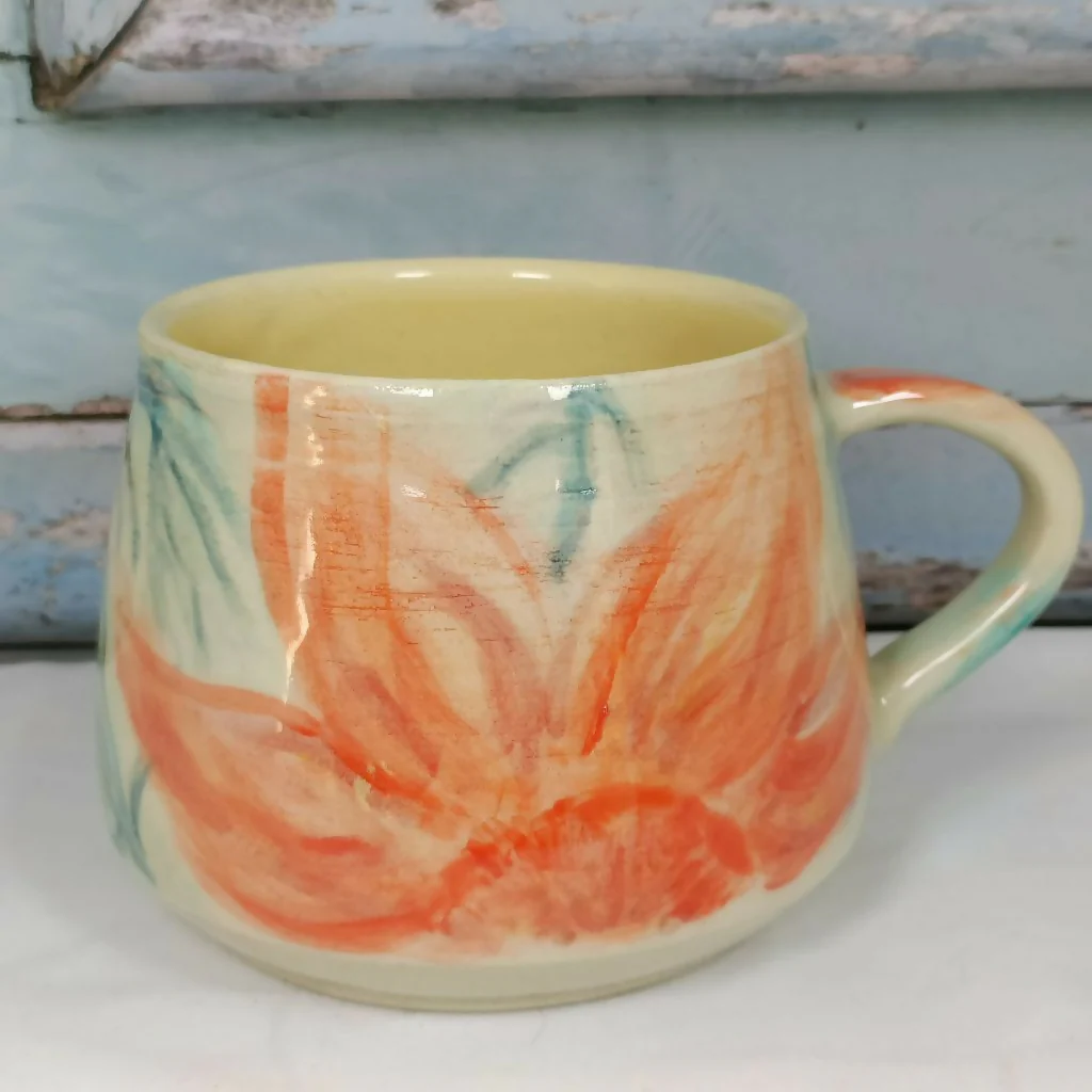 Handmade and Hand-Painted Ceramic Mug