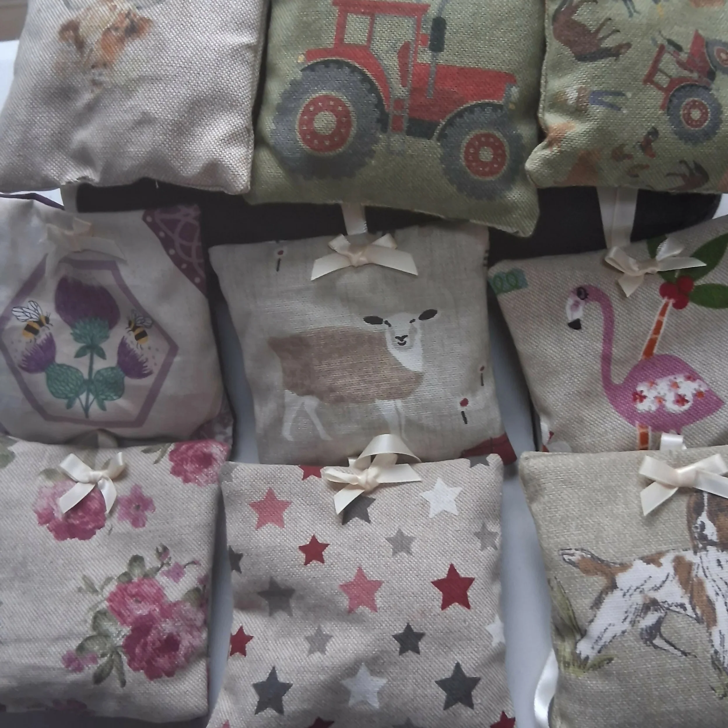 Handmade Cotton Rich Linen Lavender Sachet