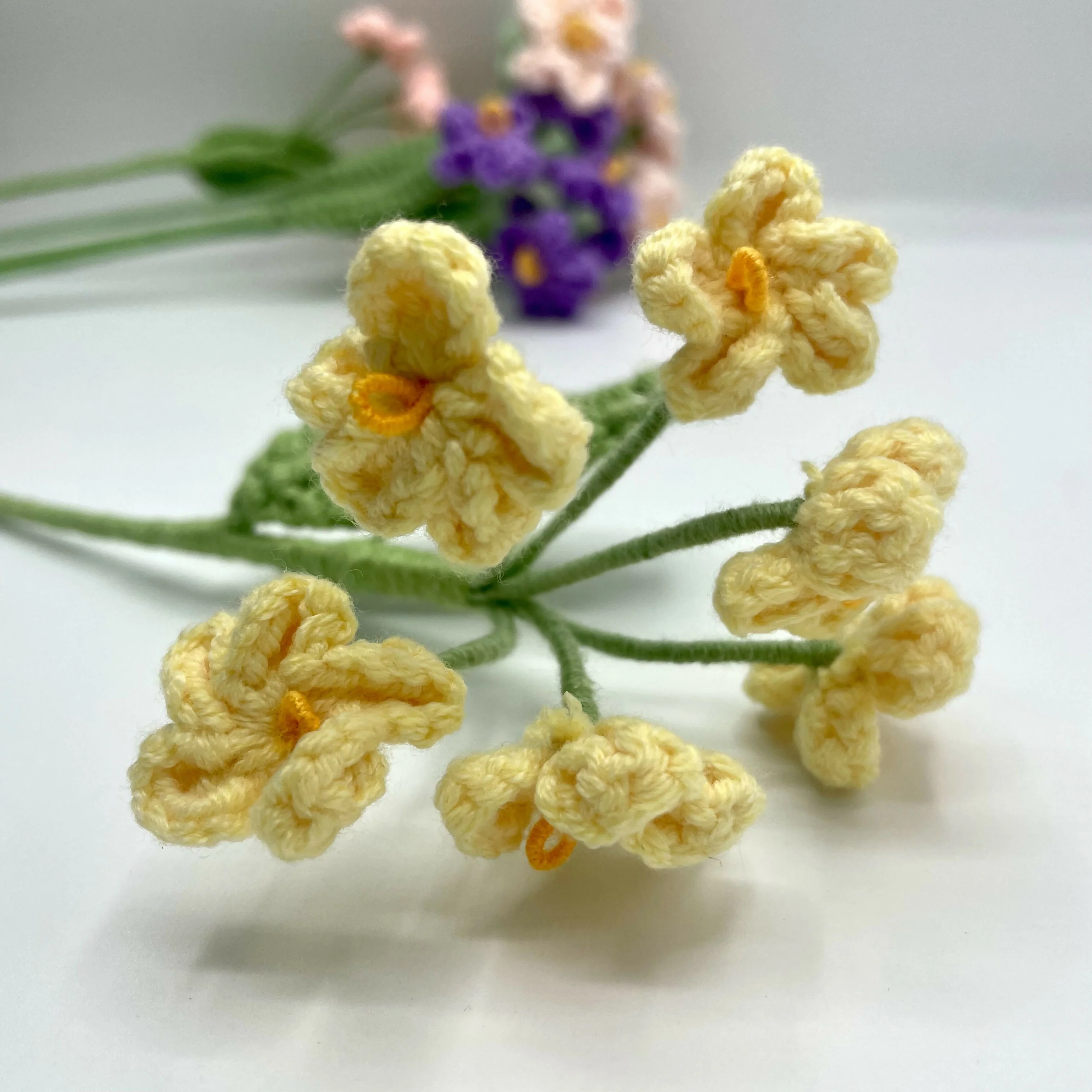 Handmade Crochet Blossom Stem – Mini Cluster Flowers - Image 3