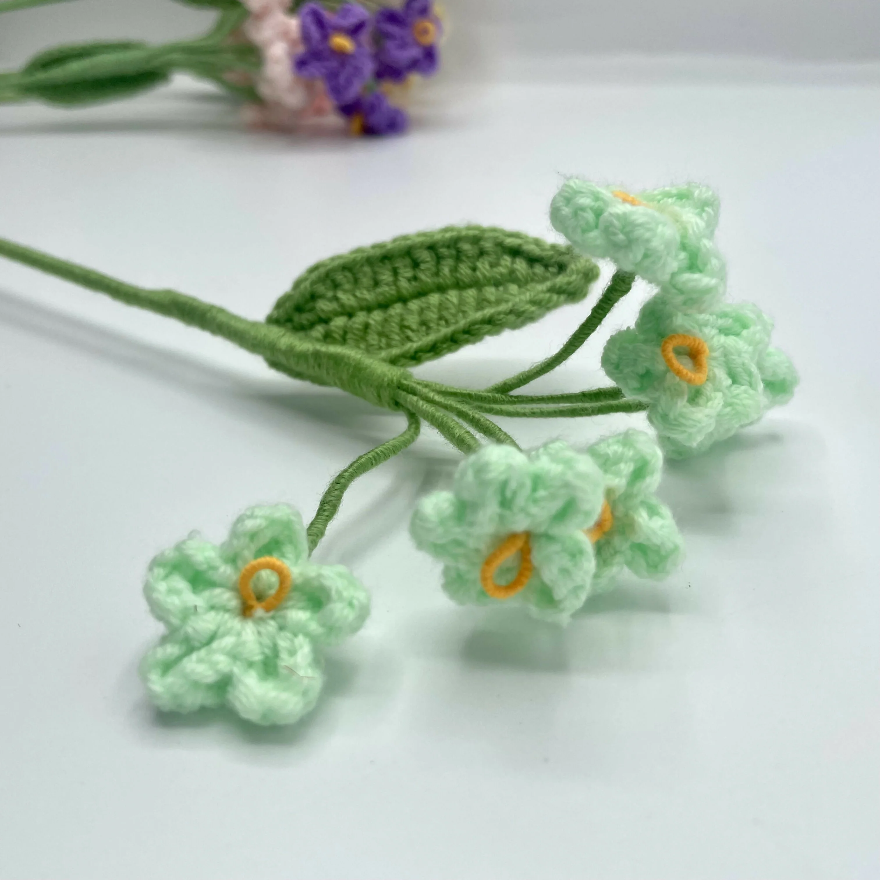 Handmade Crochet Blossom Stem – Mini Cluster Flowers - Image 4