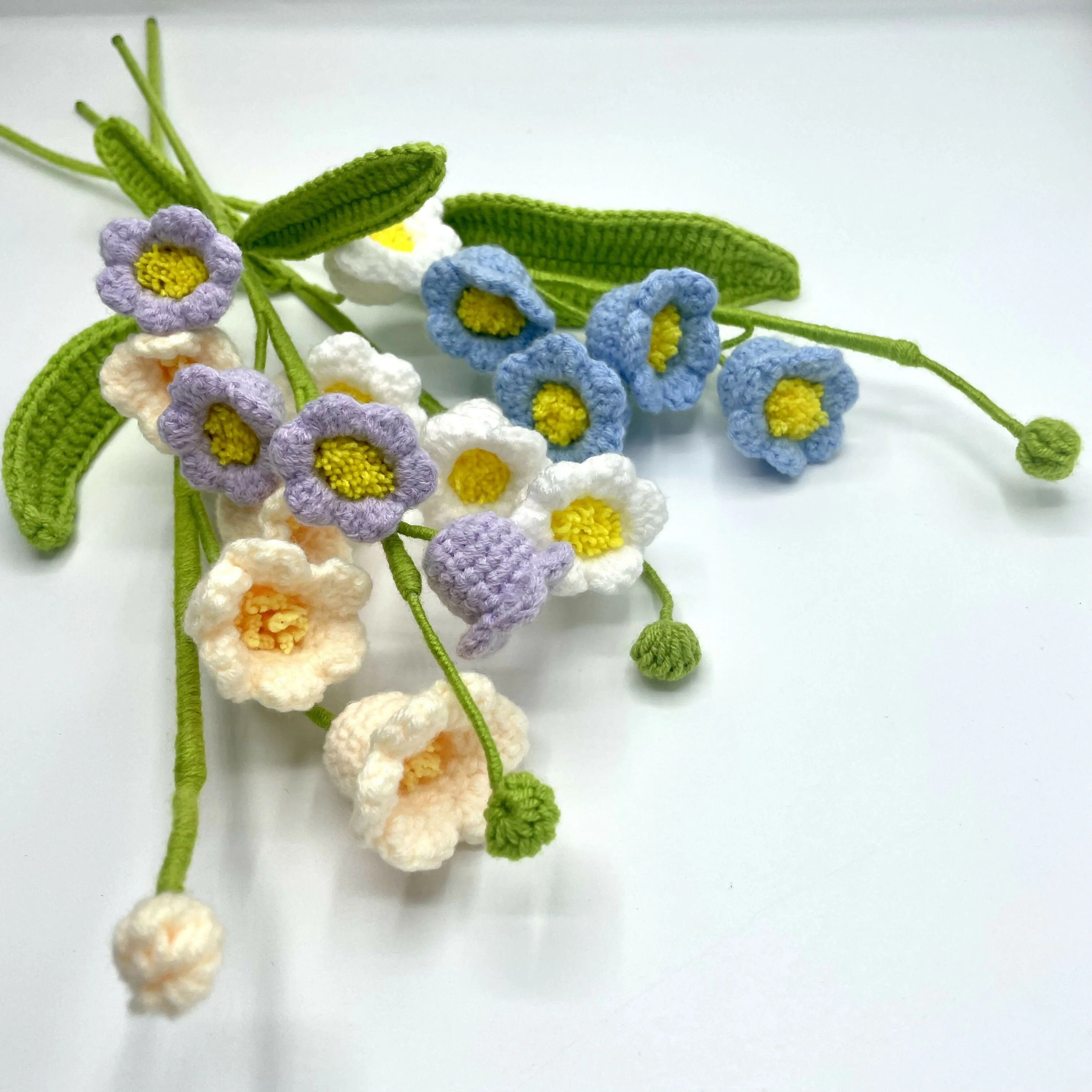 Handmade Crochet Meadow Bloom – Long Stem Flower