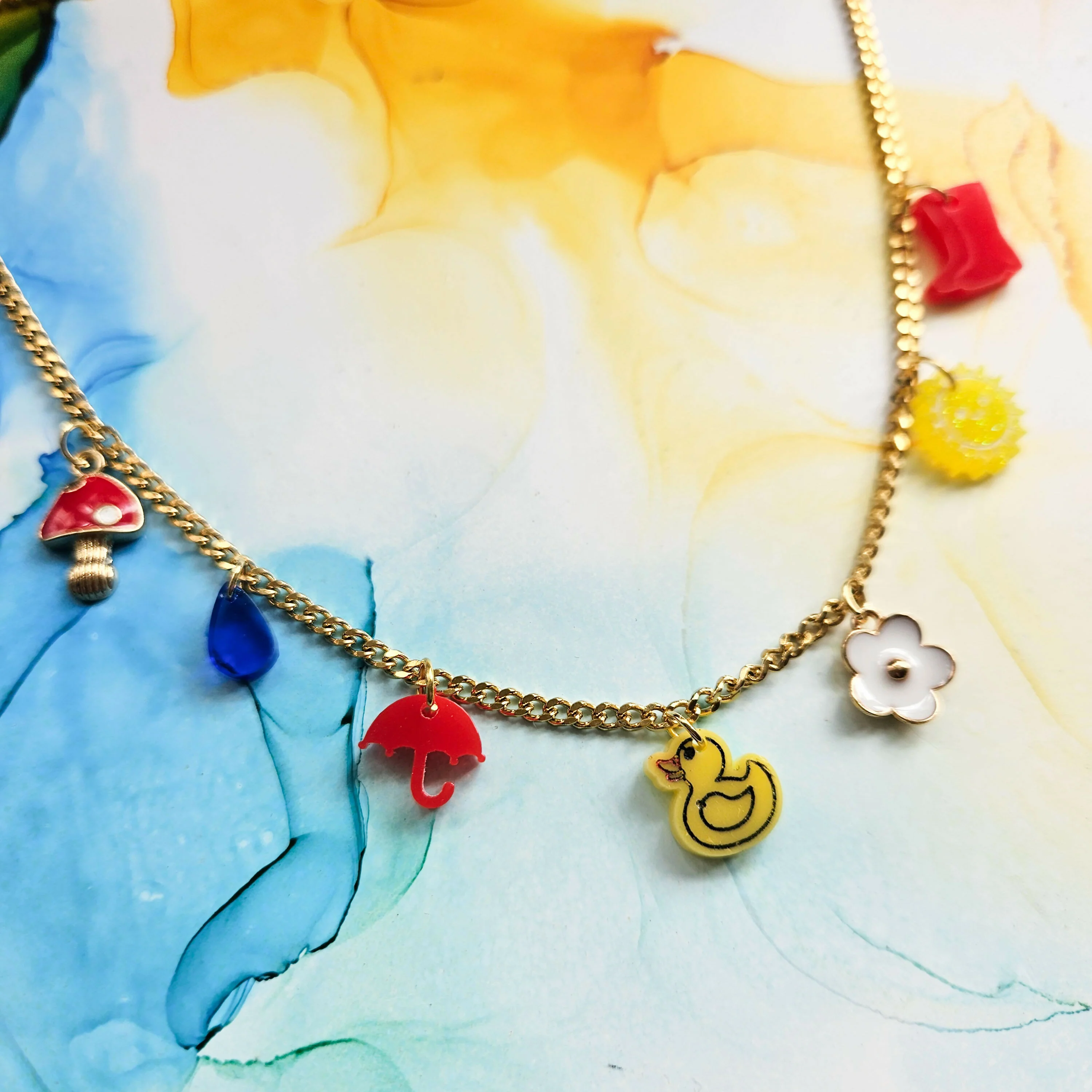 Handmade Duck Resin Charm Necklace - Image 2