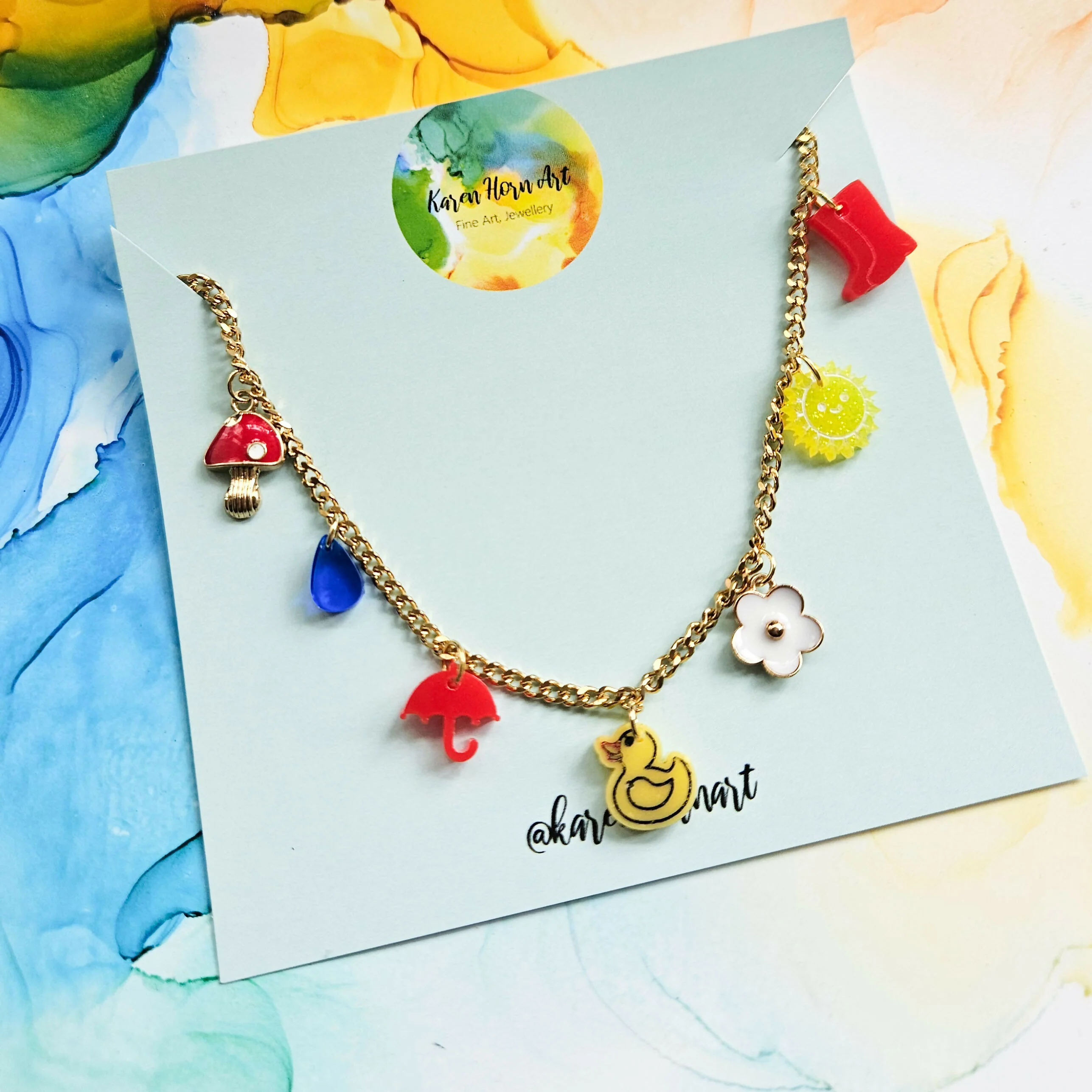 Handmade Duck Resin Charm Necklace - Image 3