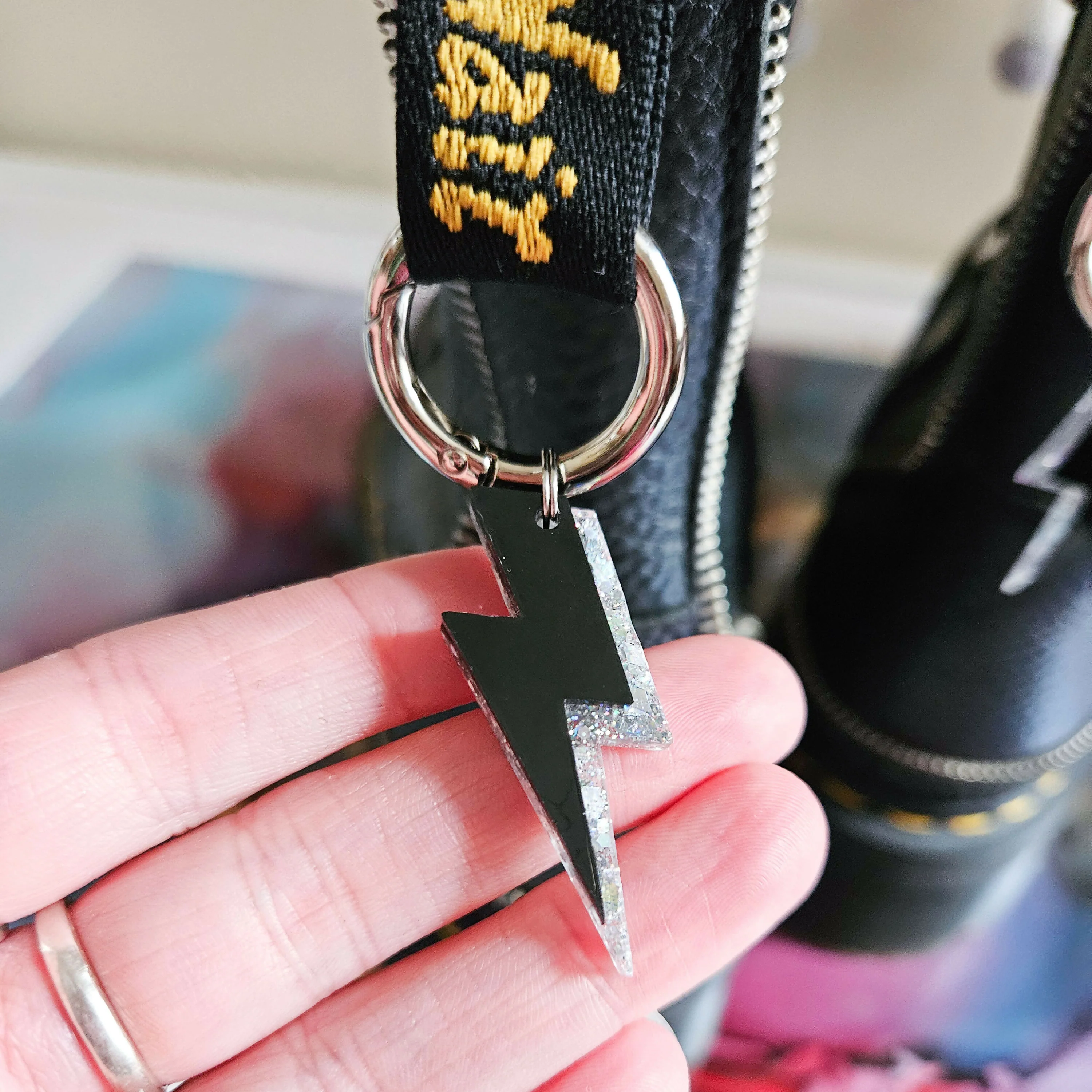 Handmade Lightening Bolts Resin Boot Charms - Image 2