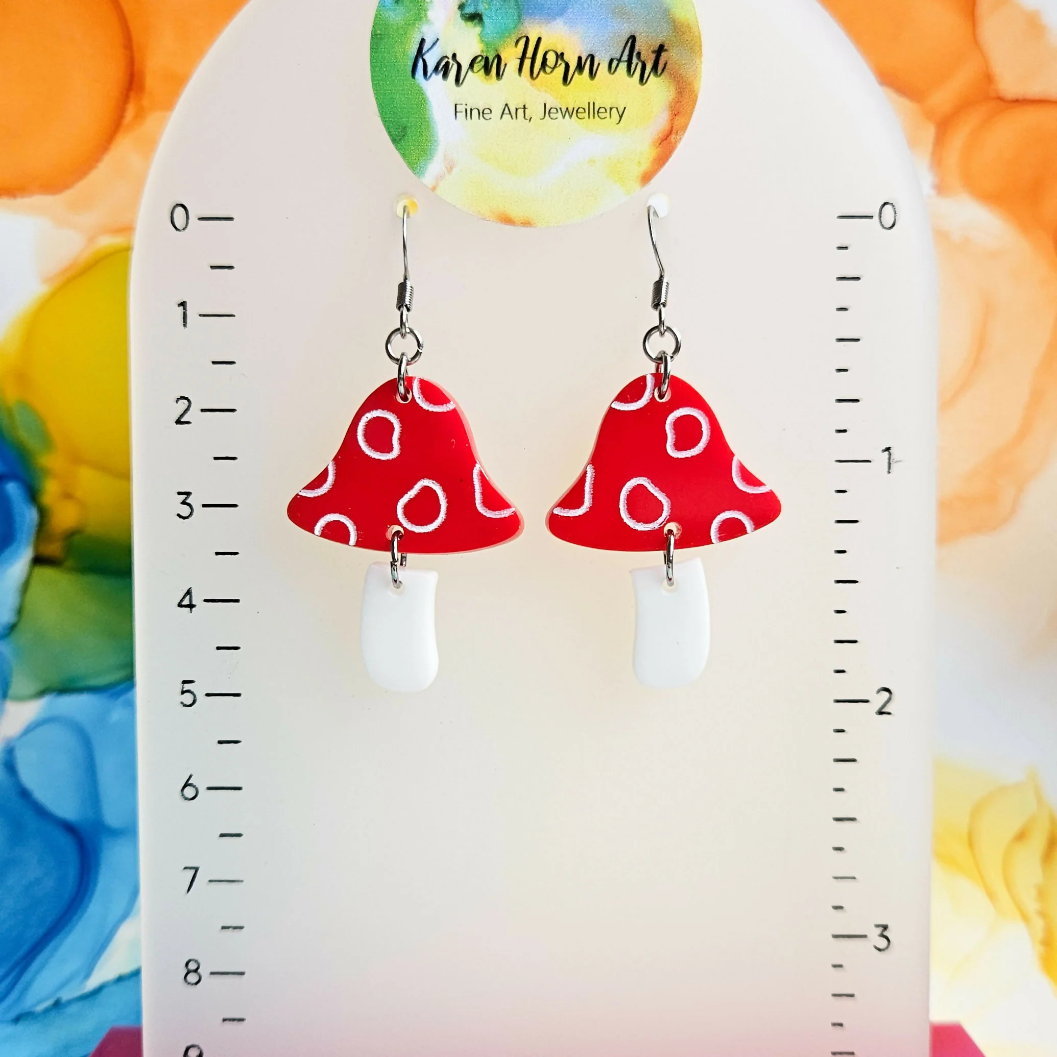 Handmade Mushroom Resin Earrings - Image 2