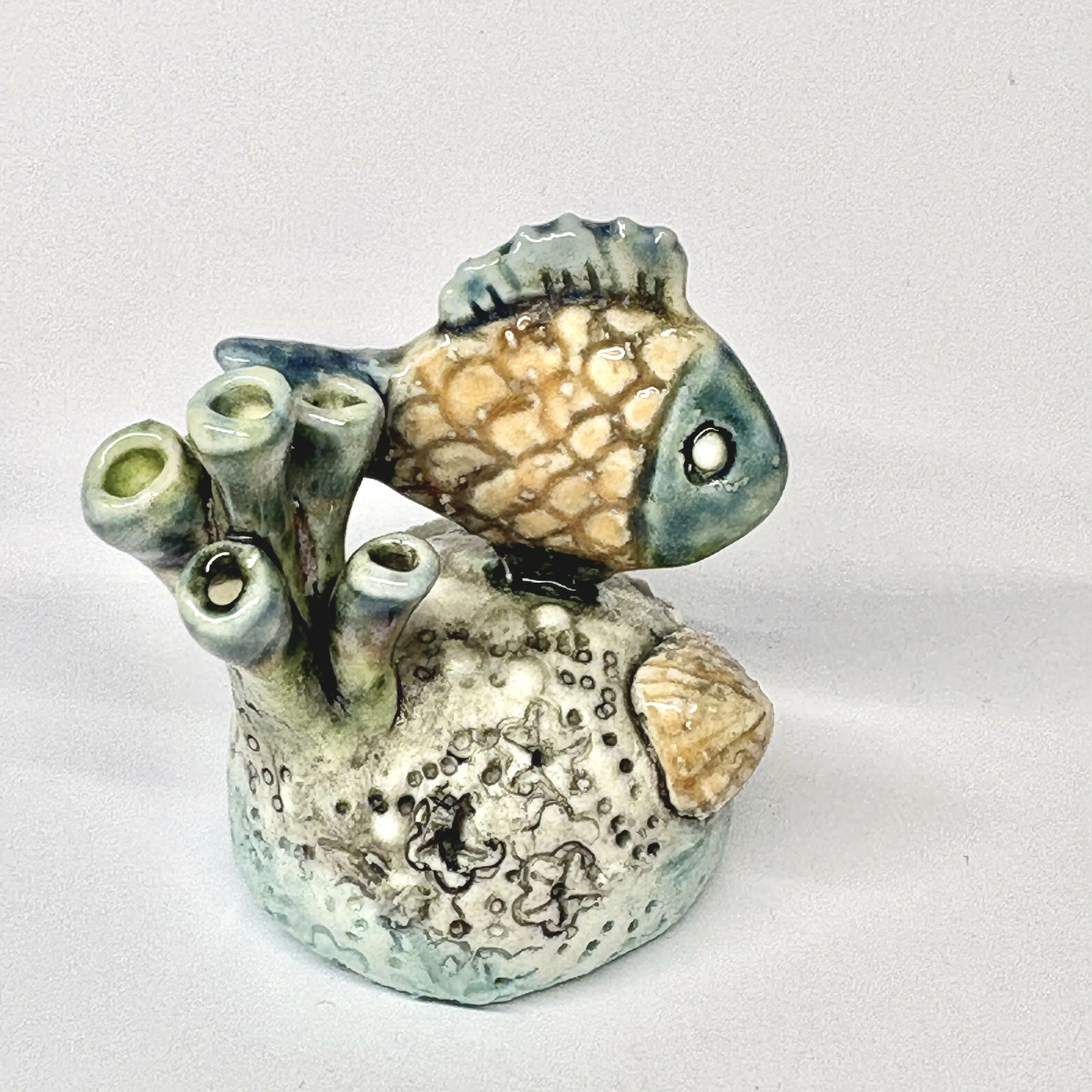 Handmade Porcelain Fish with Coral - Image 4