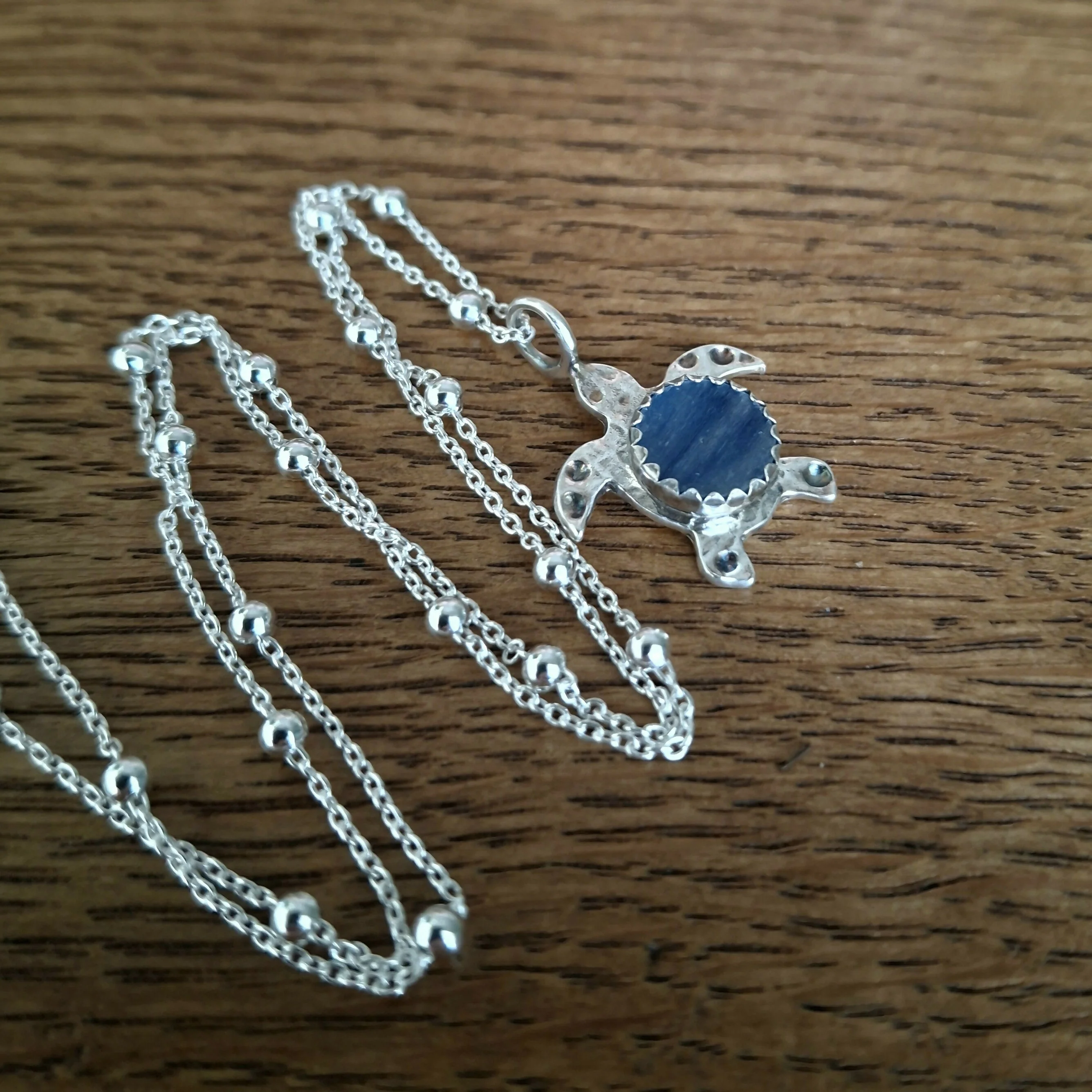 Handmade Sea Turtle Necklace With Kyanite - Image 5