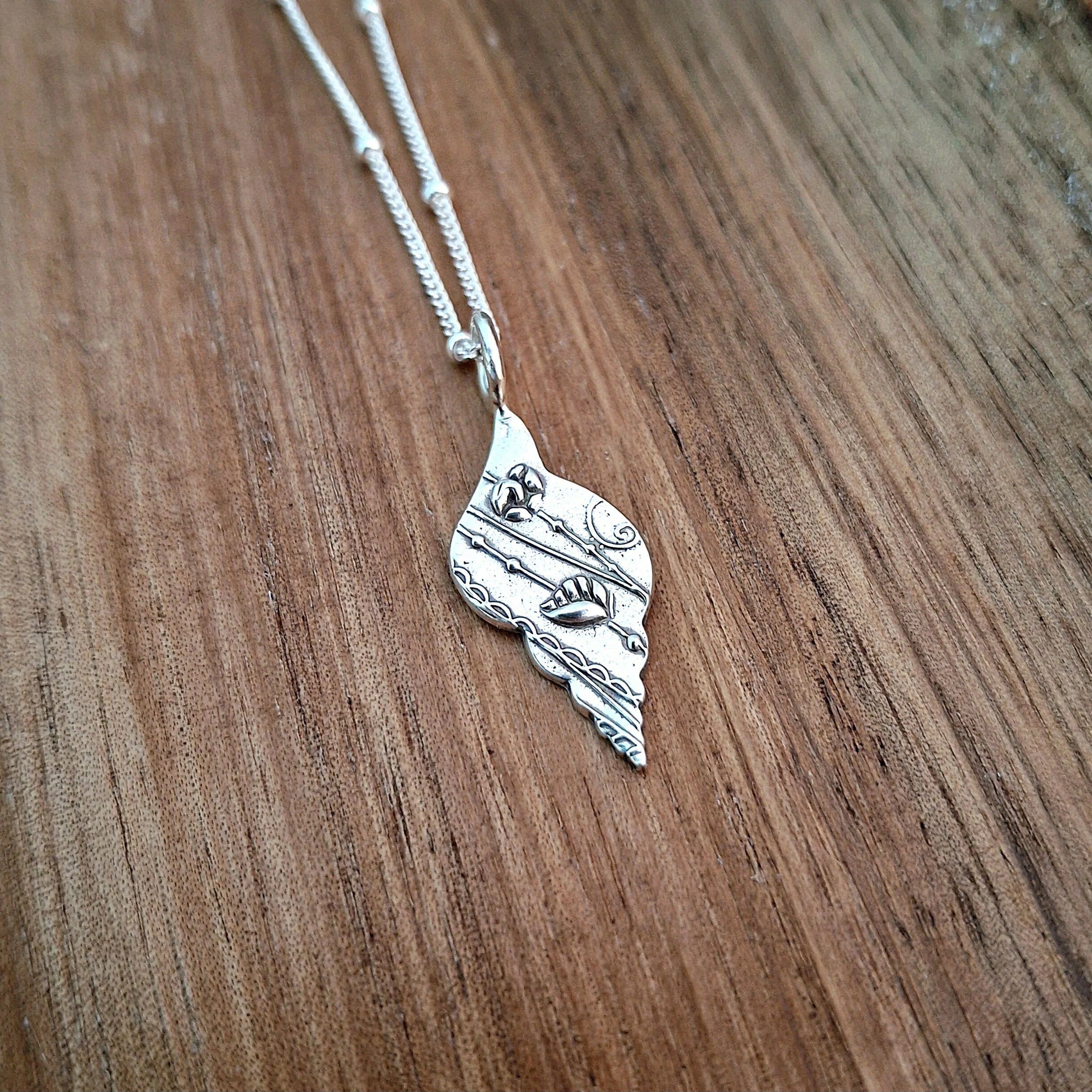 Handmade Silver Shell Charm Necklace