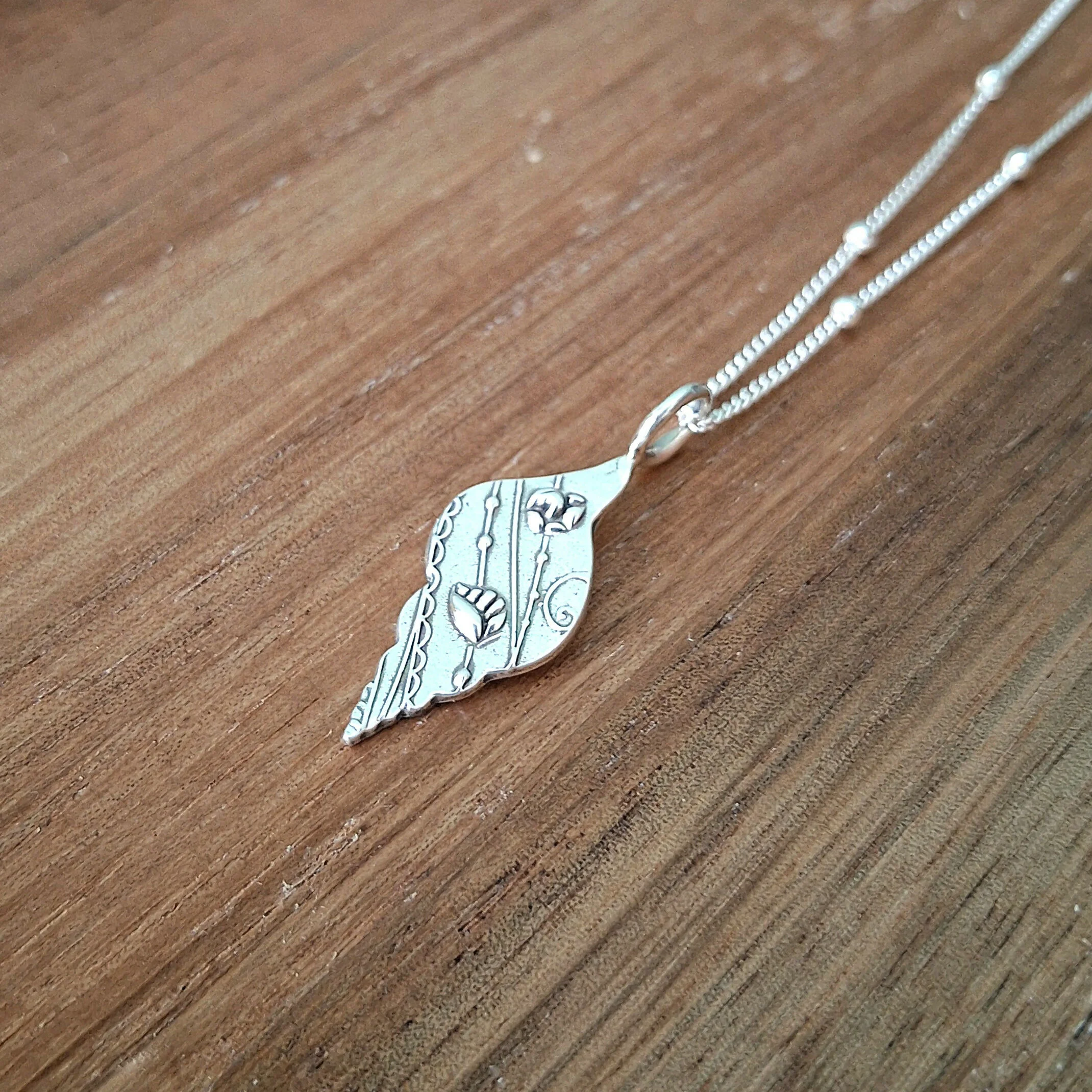 Handmade Silver Shell Charm Necklace - Image 2