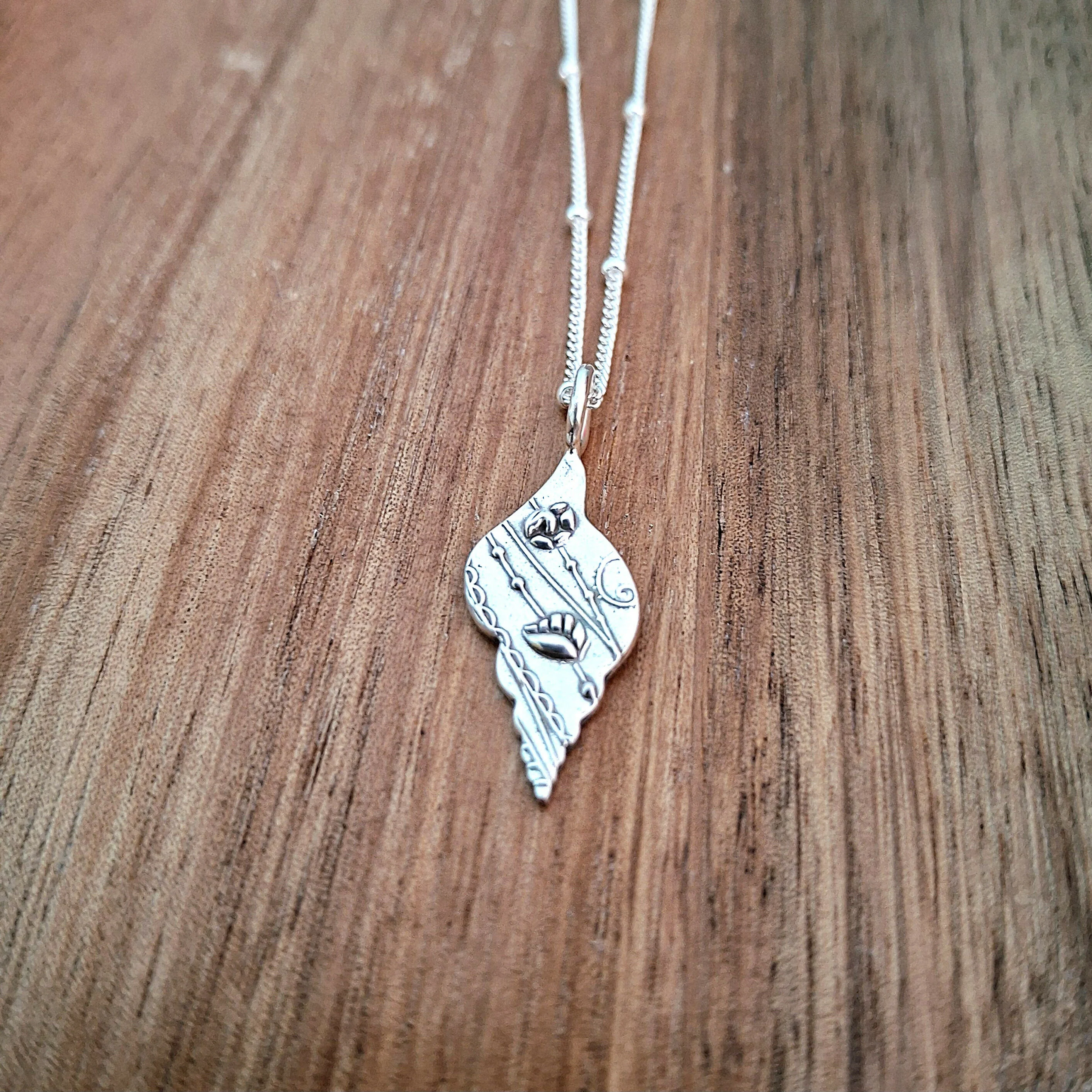 Handmade Silver Shell Charm Necklace - Image 3