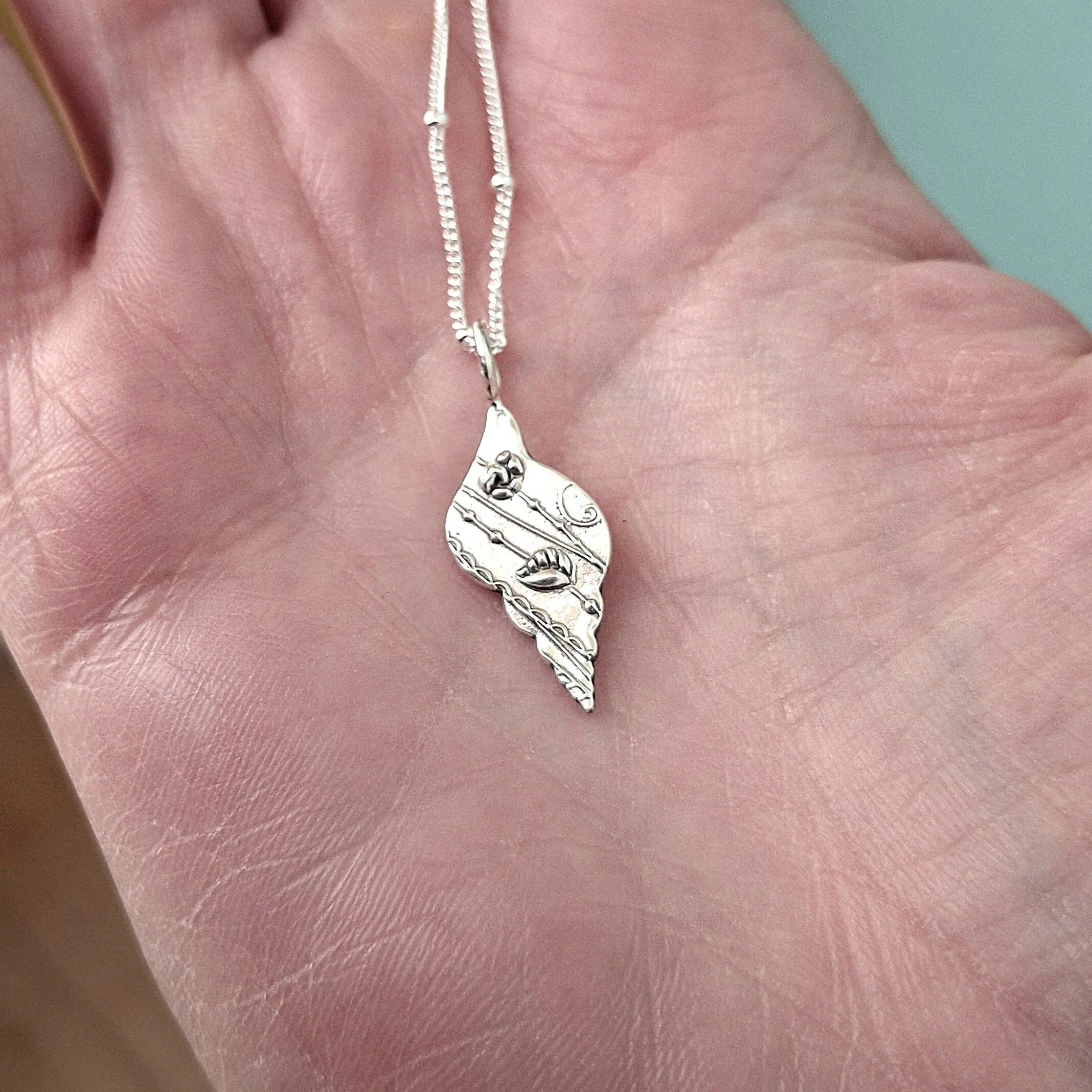 Handmade Silver Shell Charm Necklace - Image 4