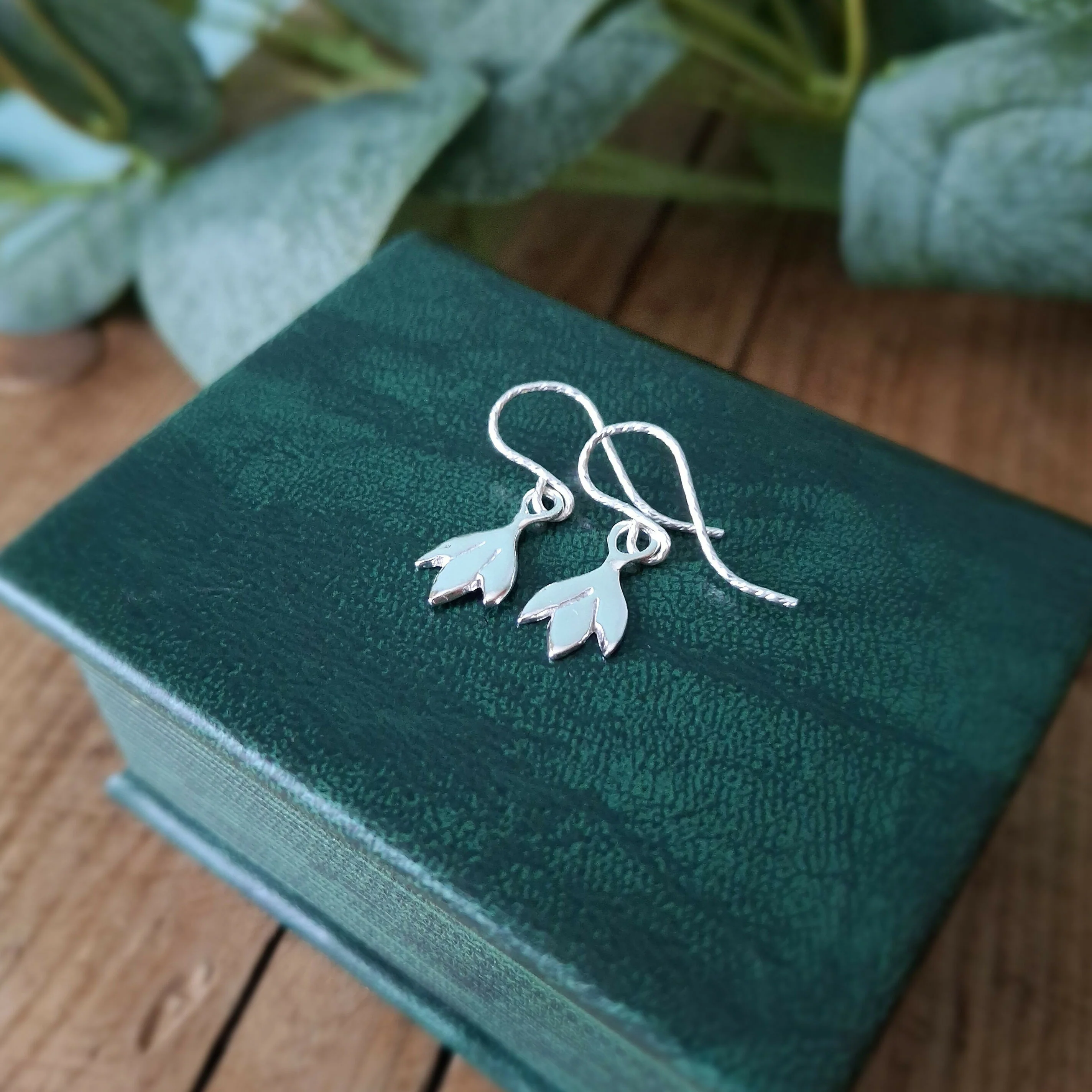Handmade Silver Snowdrop Earrings Small - Image 5