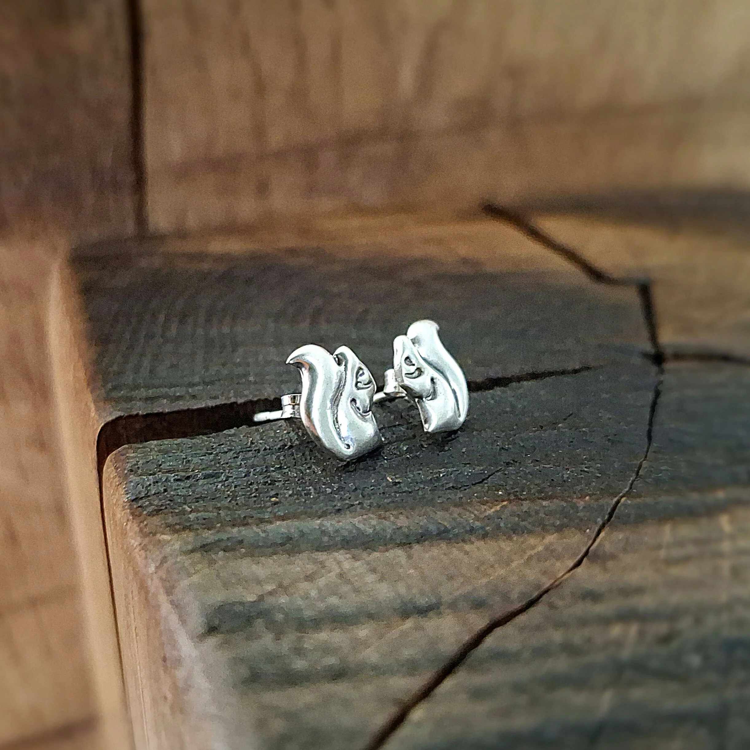 Handmade Silver Squirrel Studs - Image 3