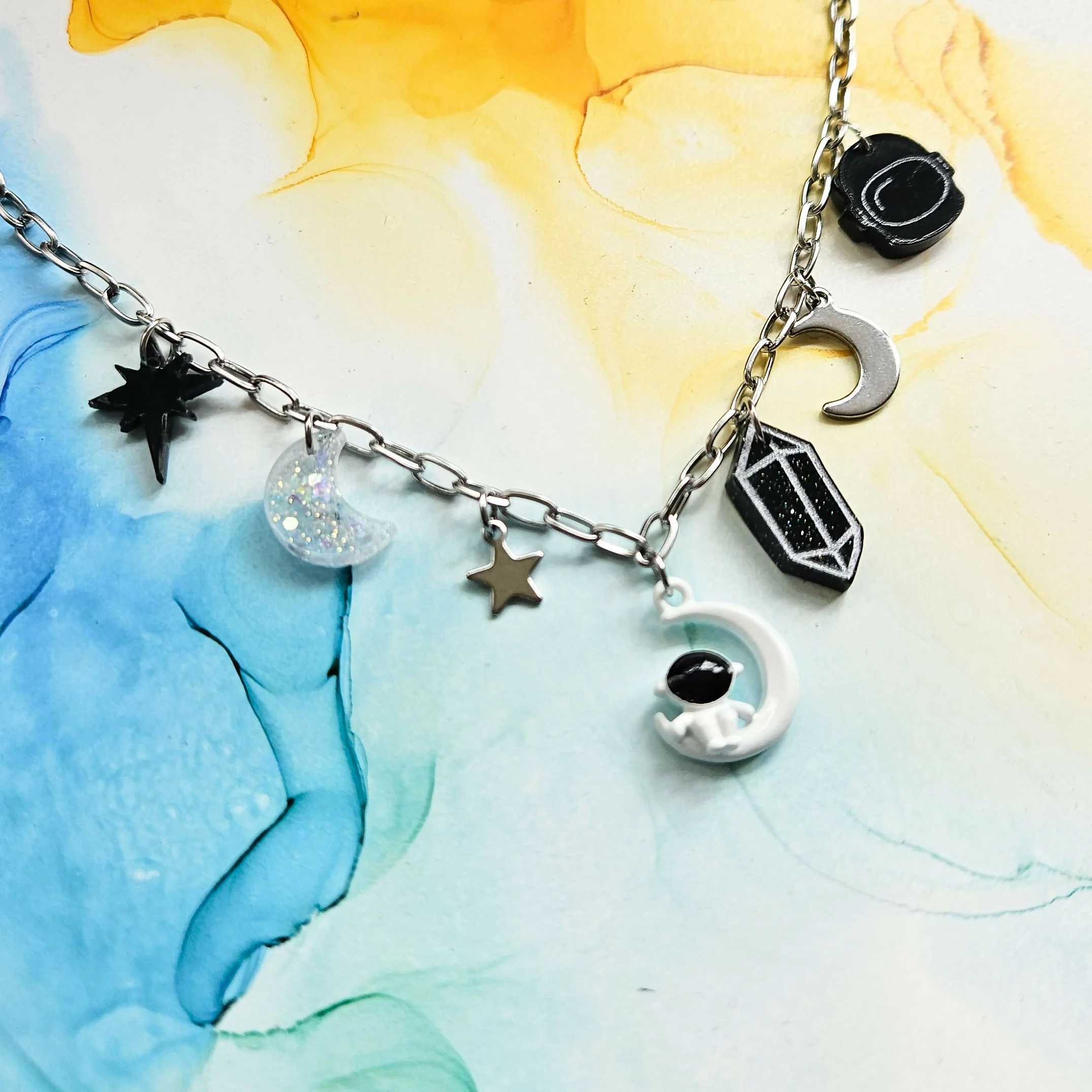 Handmade Space Resin Charms Necklace - Image 2