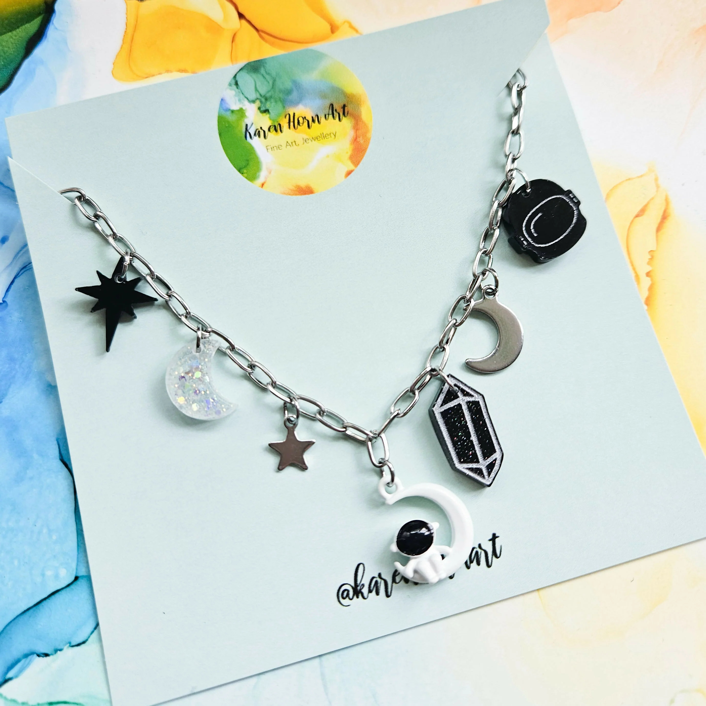 Handmade Space Resin Charms Necklace - Image 3