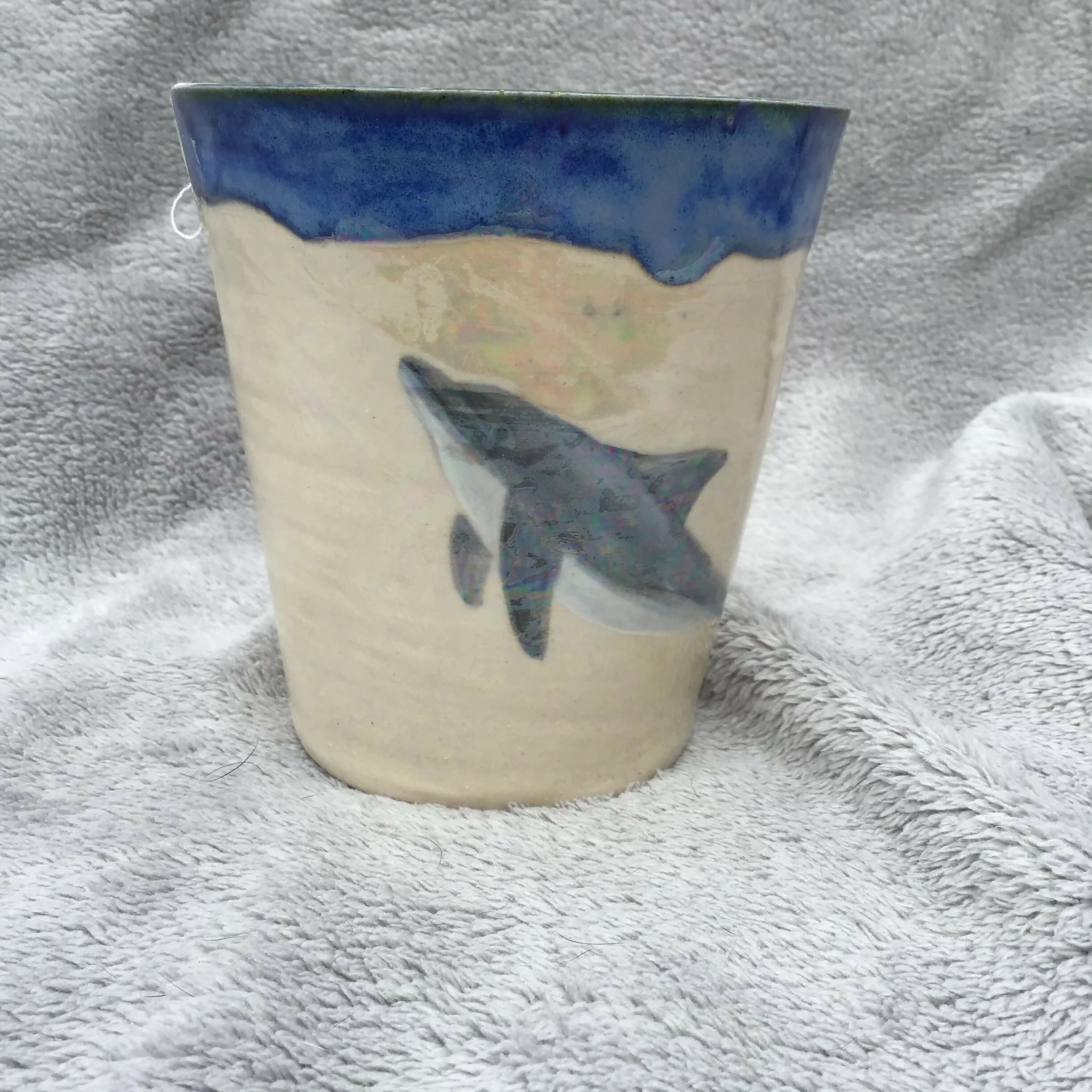Handpainted Dolphin Vase - Image 2