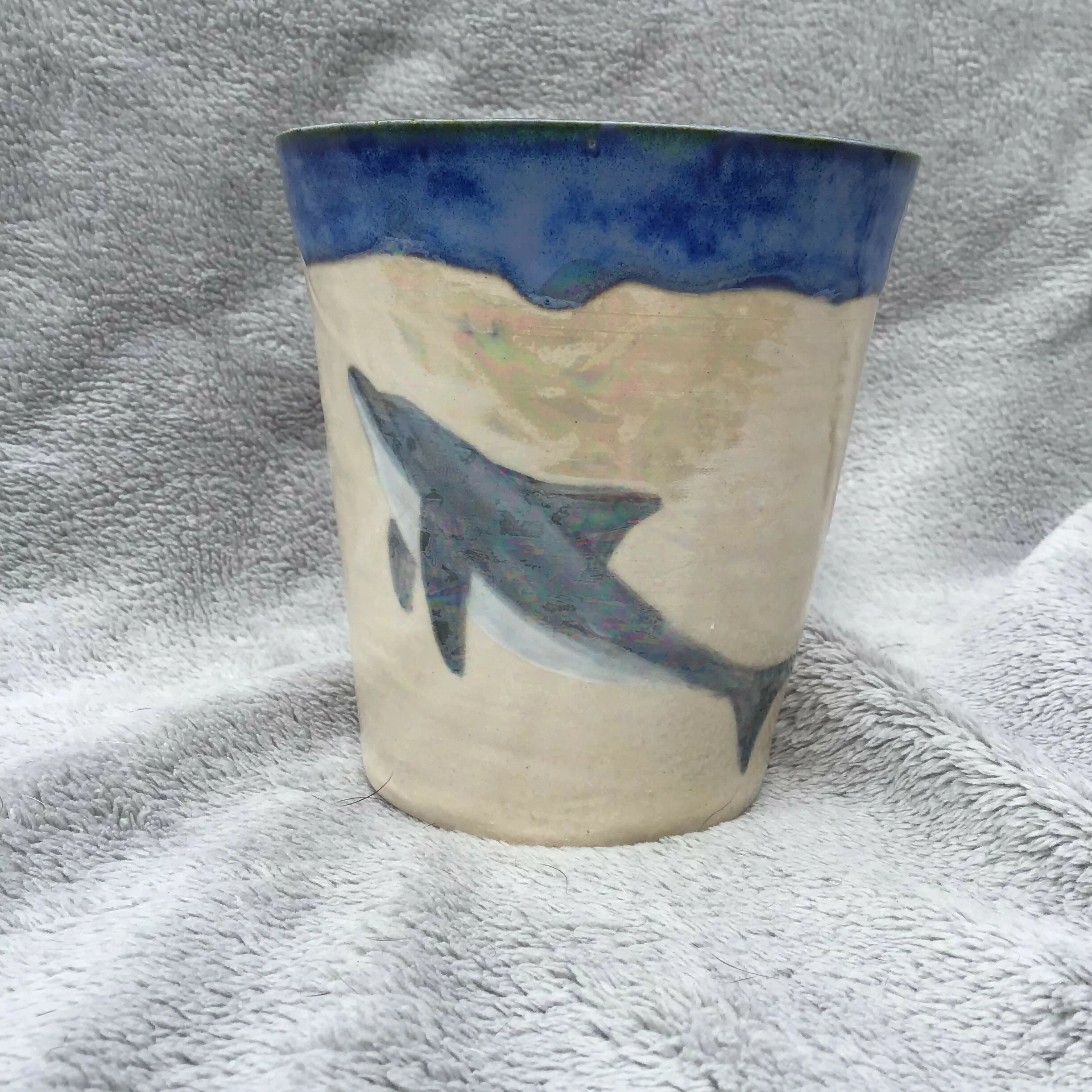 Handpainted Dolphin Vase - Image 3