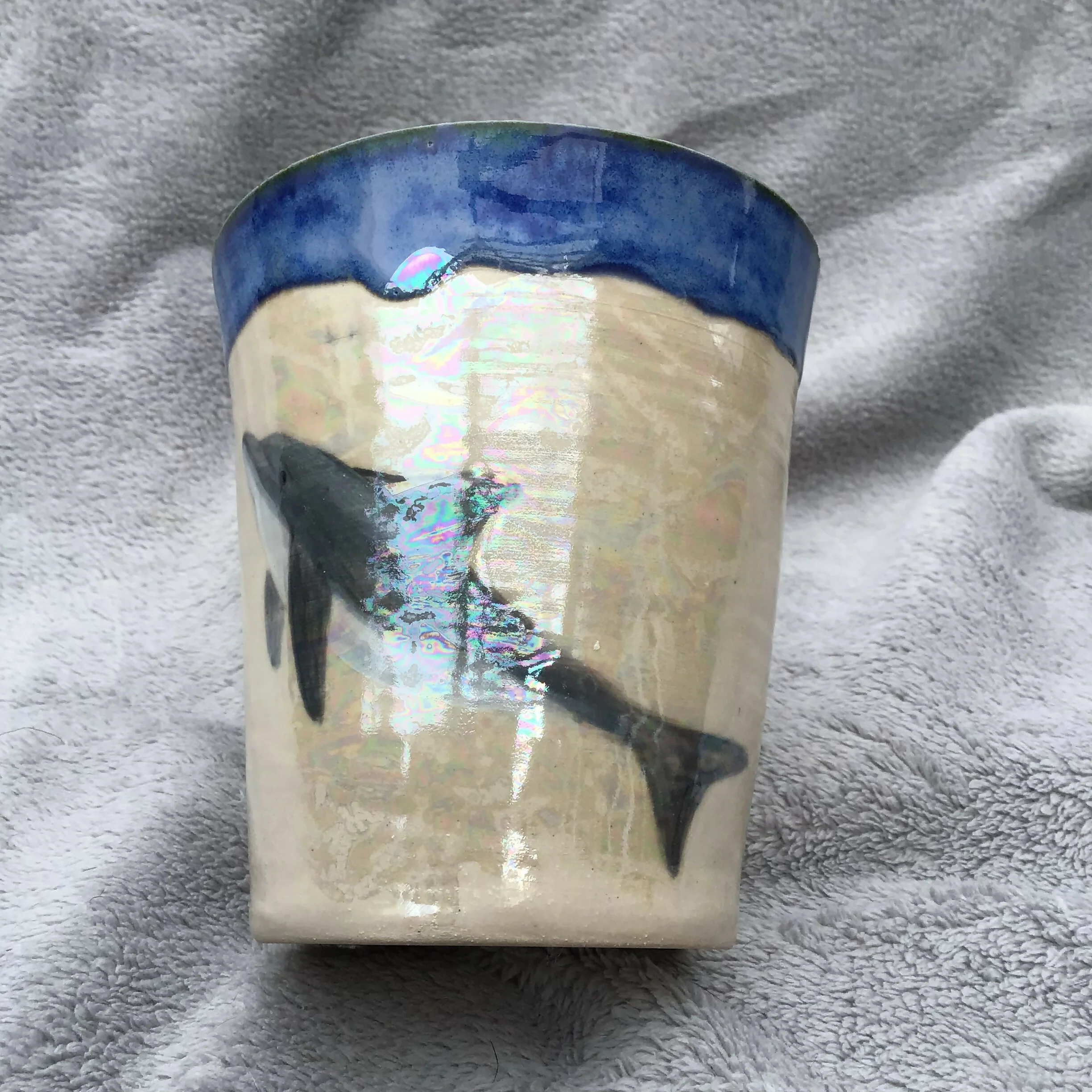 Handpainted Dolphin Vase - Image 4