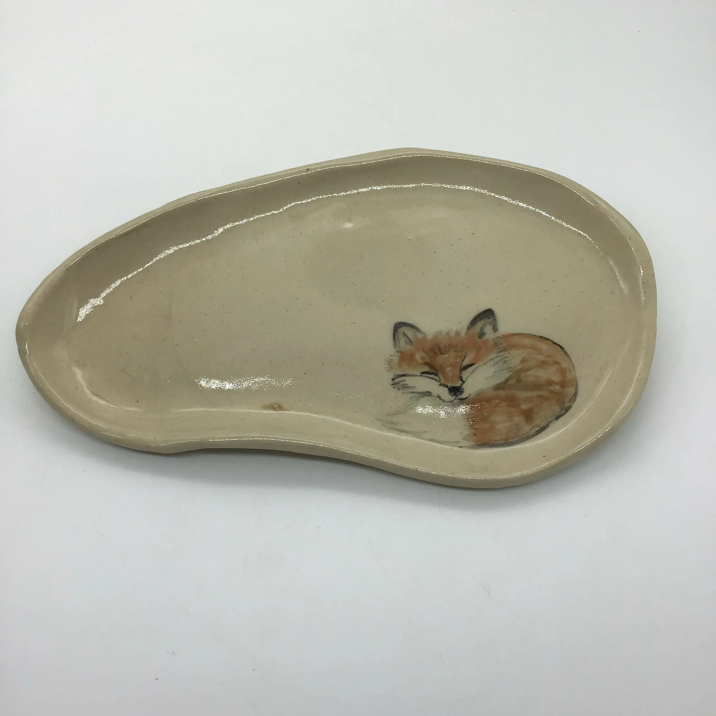 Handpainted Fox Plate