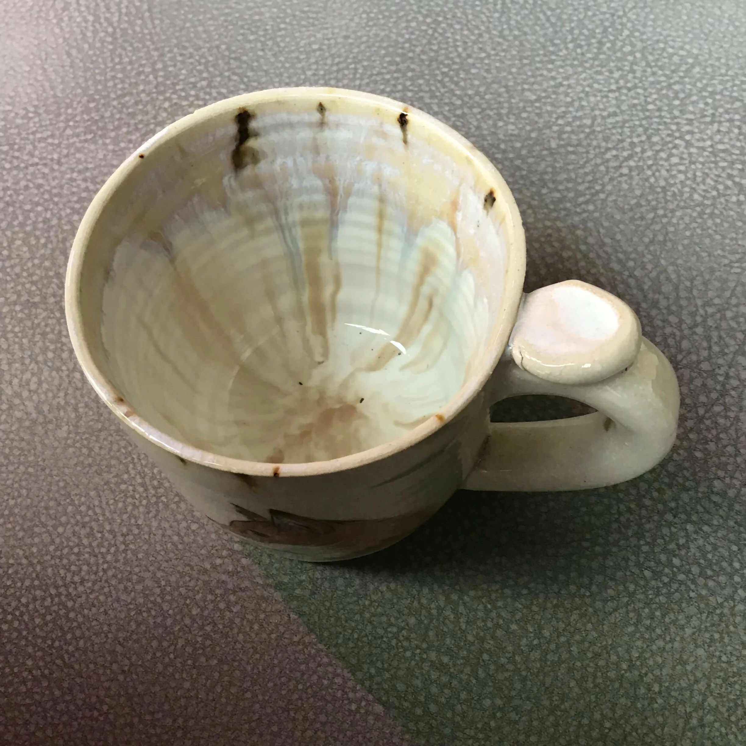 Handpainted Stoneware Animal Mug - Brown/Cream - Image 5