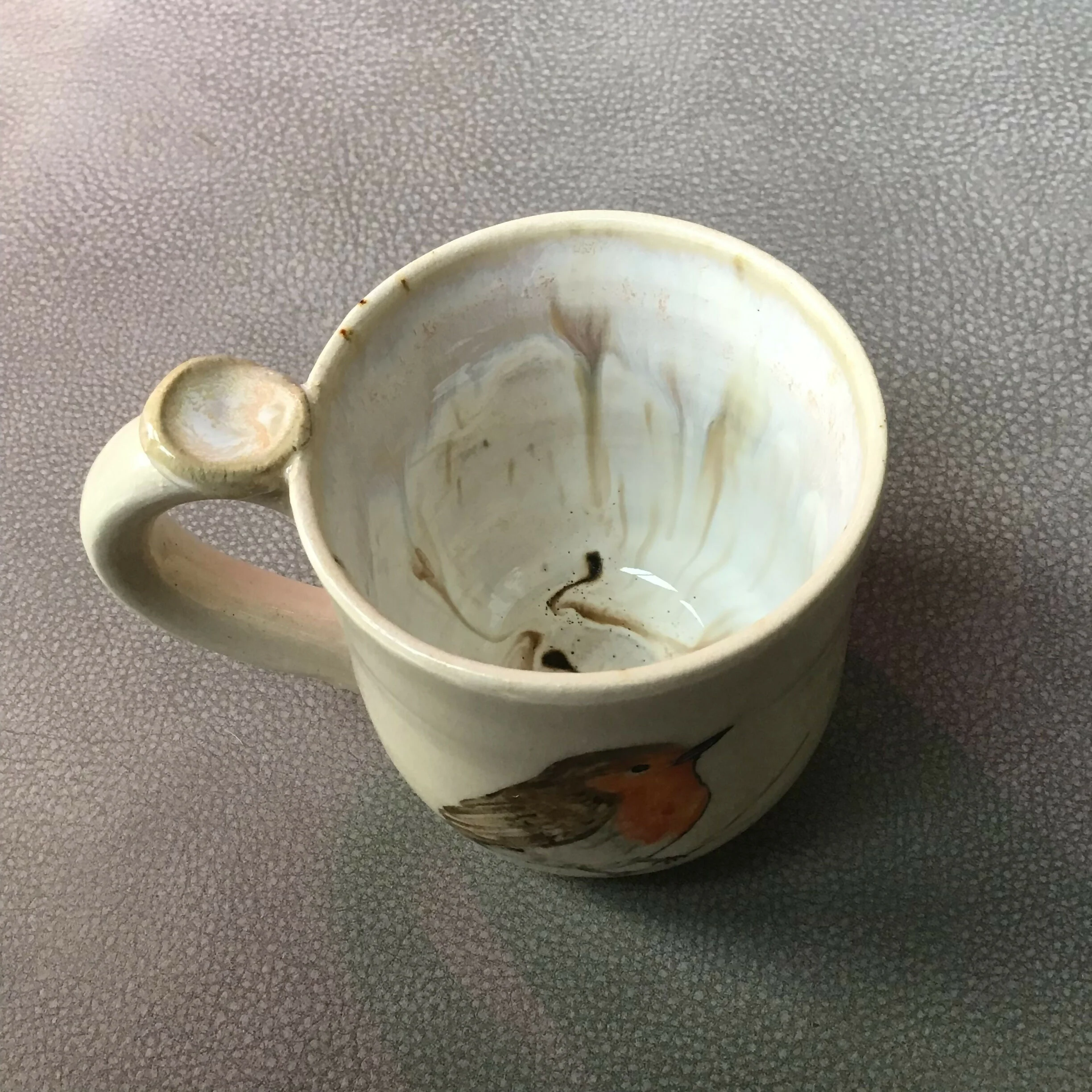Handpainted Stoneware Animal Mug - Brown/Cream - Image 6