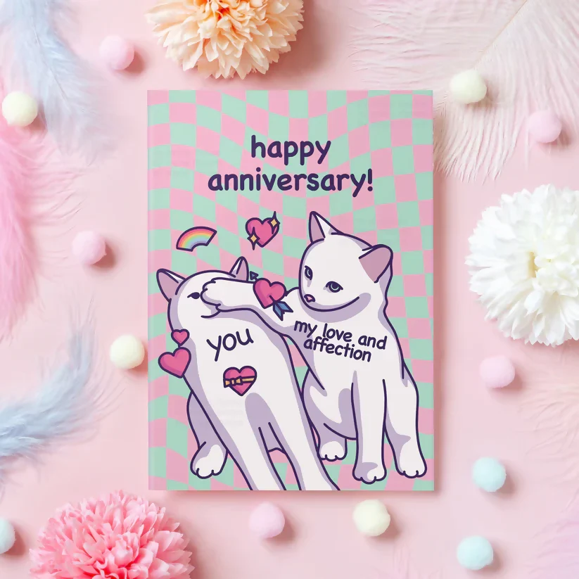 Happy Anniversary - Cats Greetings Card