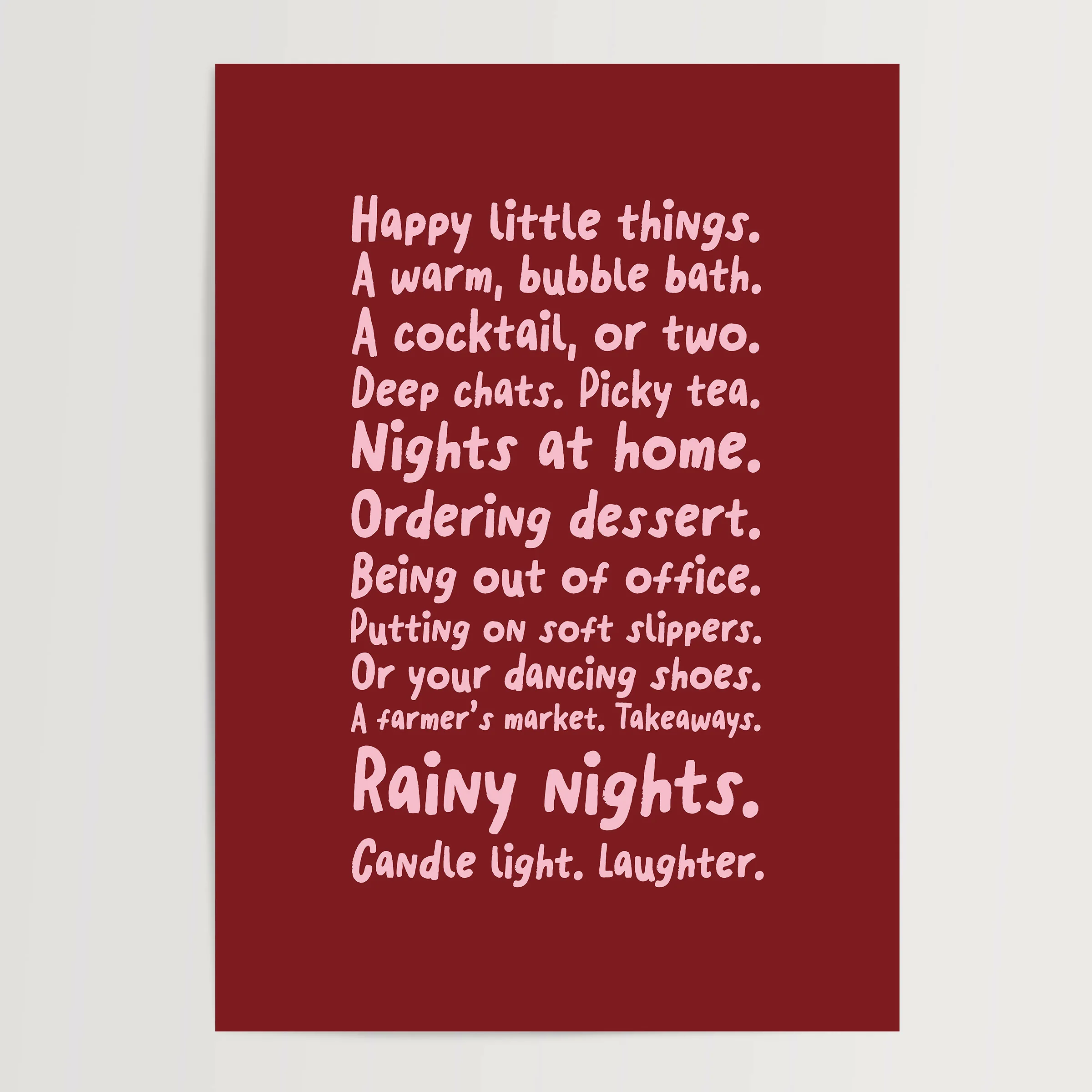 Happy Little Things Print in Red