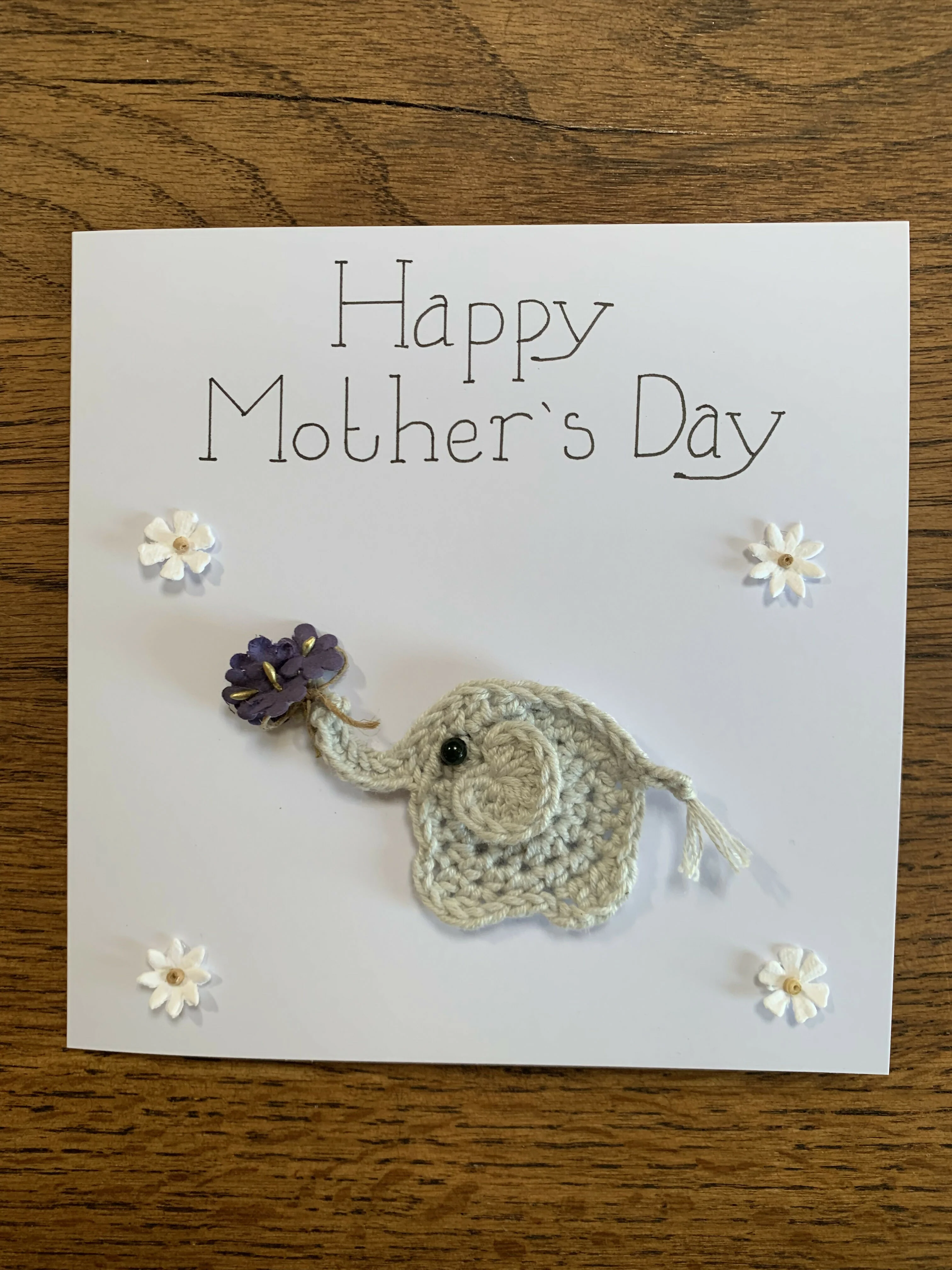Happy Mother’s Day Crocheted card with Elephant. - Image 2