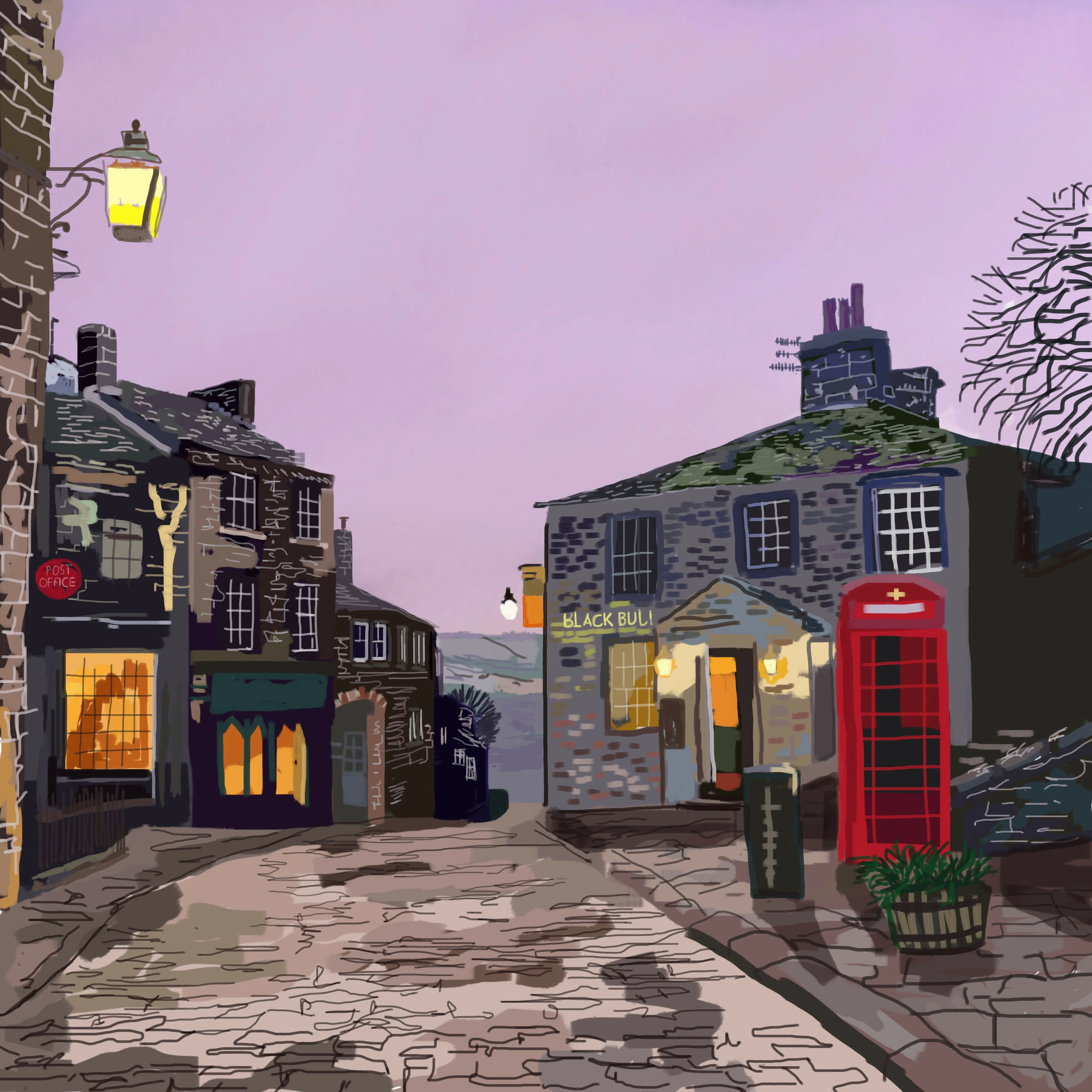 Haworth Black Bull 16” x 16” Art Print