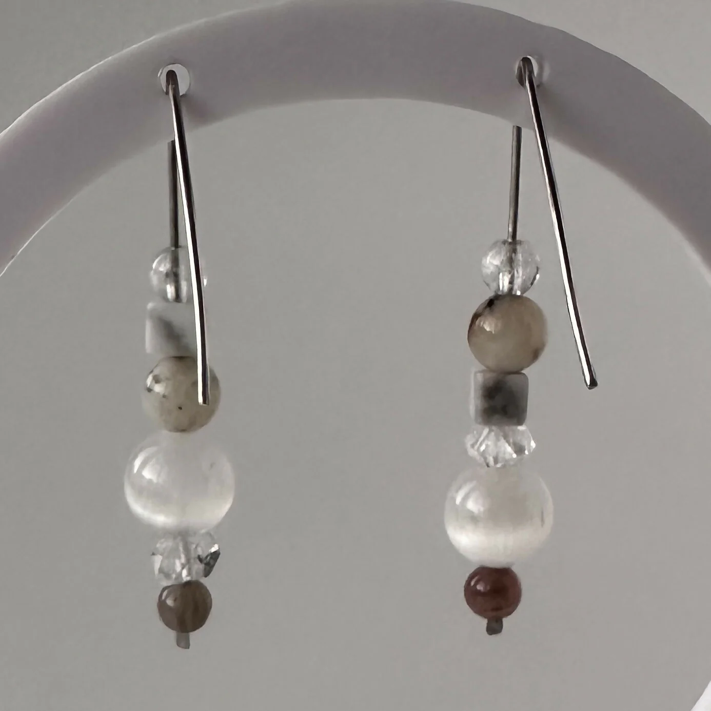 HEALING CRYSTAL & STERLING SILVER CROWN CHAKRA EARRINGS - Image 4
