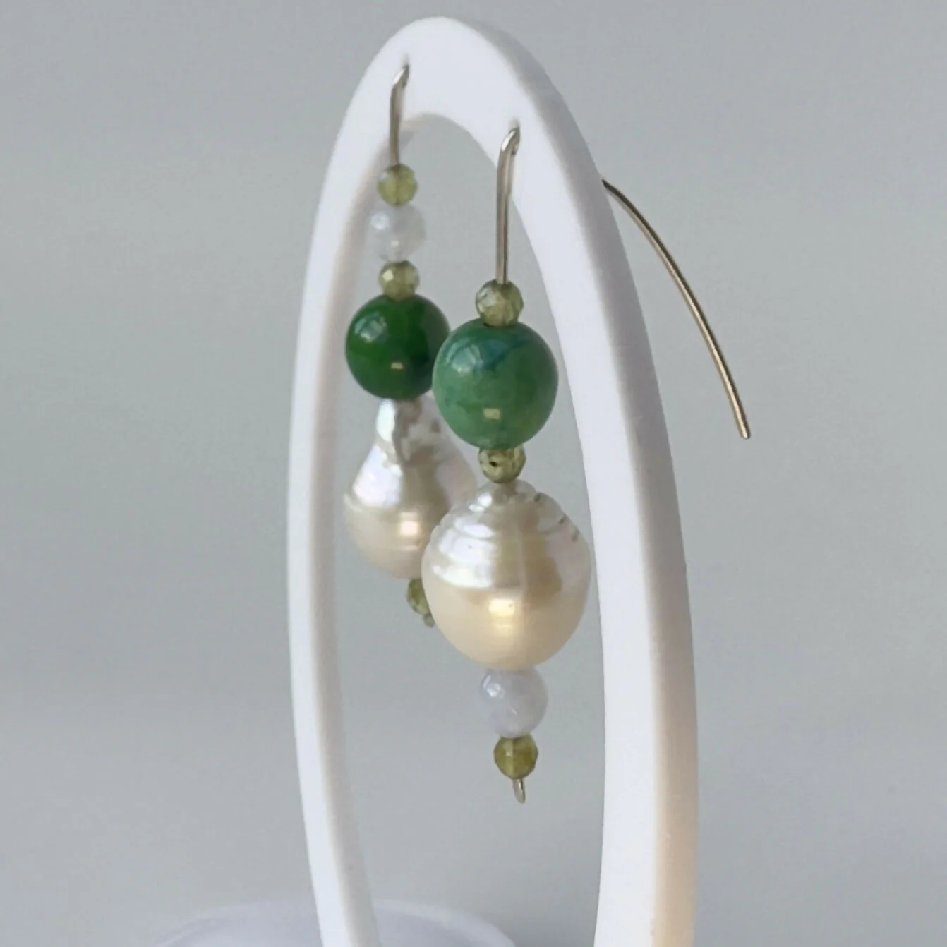 HEALING CRYSTAL & STERLING SILVER EARRINGS WITH BAROQUE PEARLS TO HELP WITH CONFIDENCE & SELF-ESTEEM - Image 3