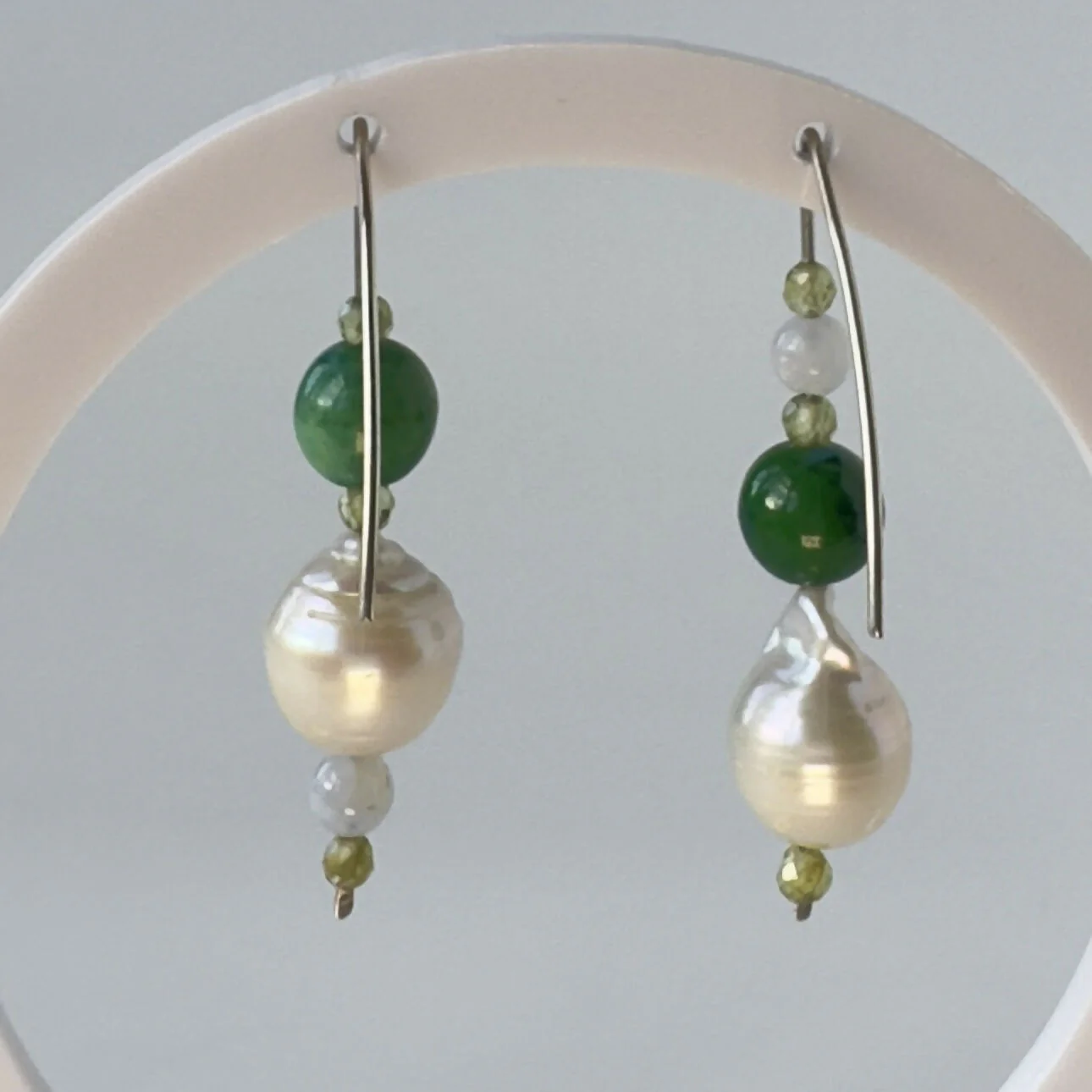 HEALING CRYSTAL & STERLING SILVER EARRINGS WITH BAROQUE PEARLS TO HELP WITH CONFIDENCE & SELF-ESTEEM - Image 5