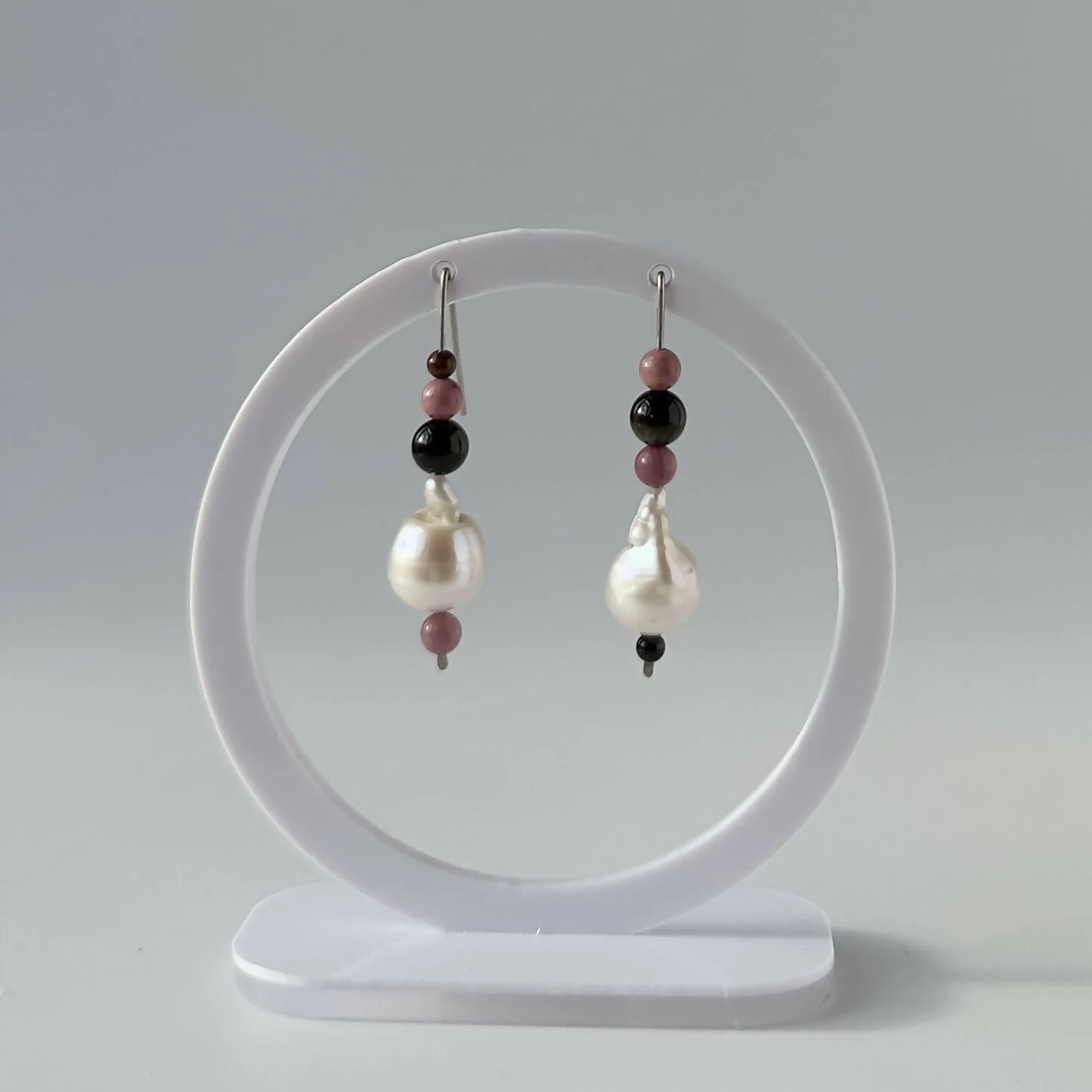 HEALING CRYSTAL & STERLING SILVER EARRINGS WITH BAROQUE PEARLS TO HELP WITH CONFIDENCE & SELF-ESTEEM - Image 3