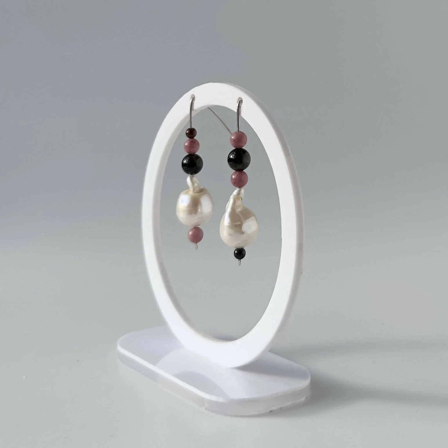 HEALING CRYSTAL & STERLING SILVER EARRINGS WITH BAROQUE PEARLS TO HELP WITH CONFIDENCE & SELF-ESTEEM - Image 4