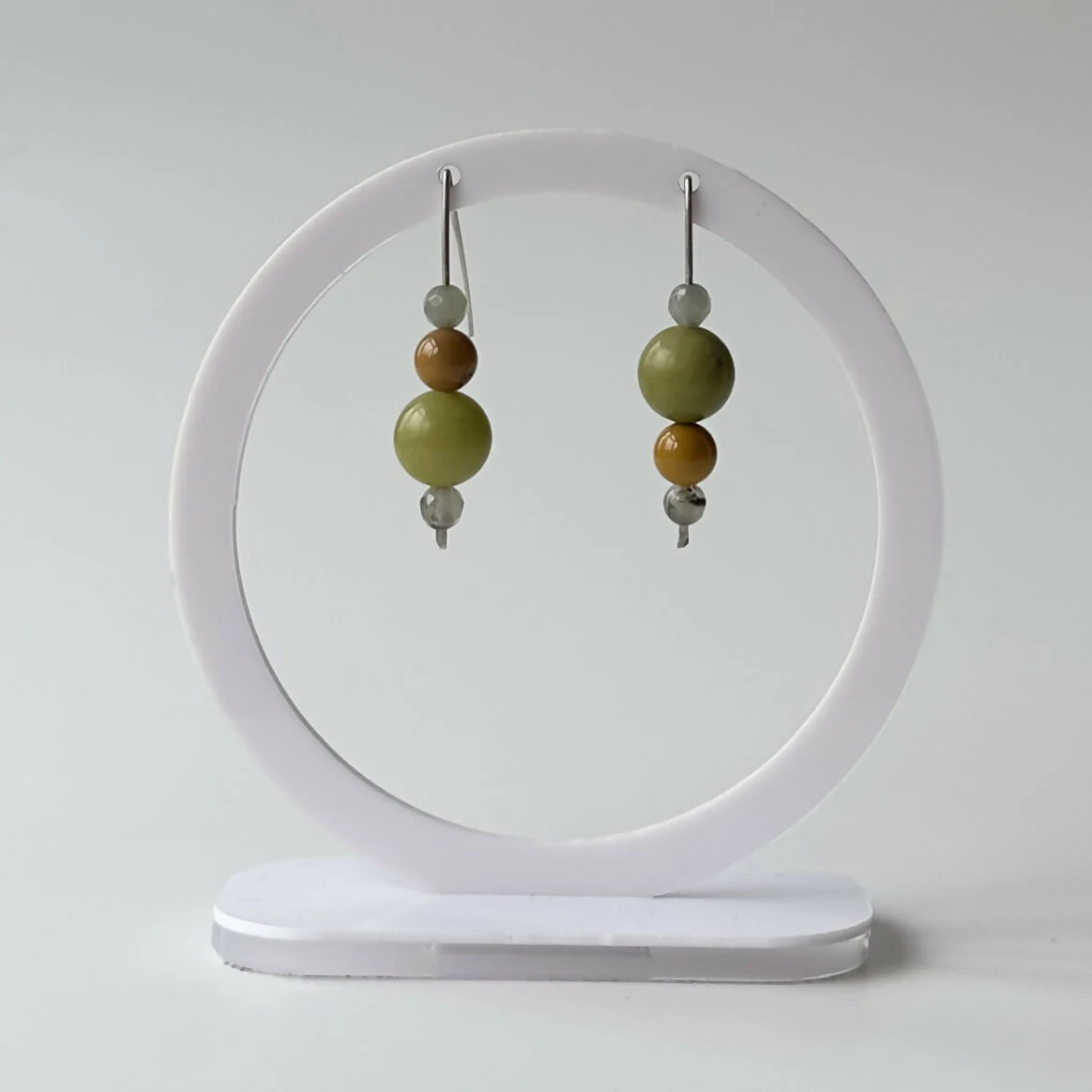 HEALING CRYSTAL & STERLING SILVER EARRINGS WITH SLIDING BEADS TO HELP BALANCE YOUR SOLAR PLEXUS CHAKRA - Image 3