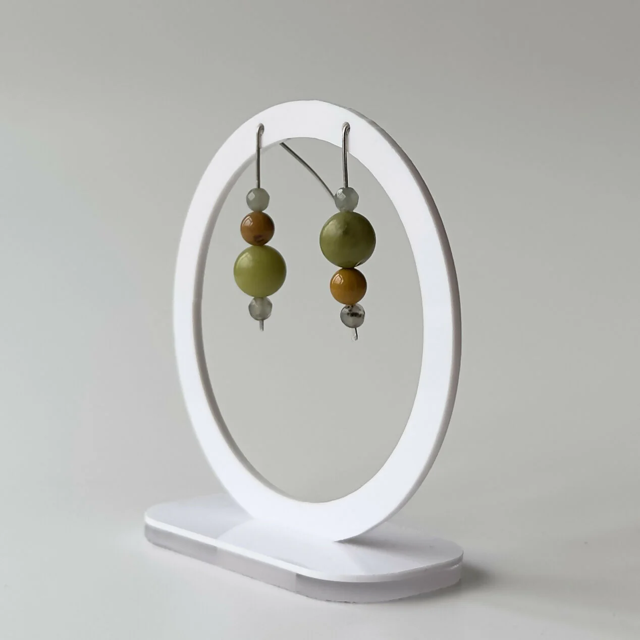 HEALING CRYSTAL & STERLING SILVER EARRINGS WITH SLIDING BEADS TO HELP BALANCE YOUR SOLAR PLEXUS CHAKRA - Image 4