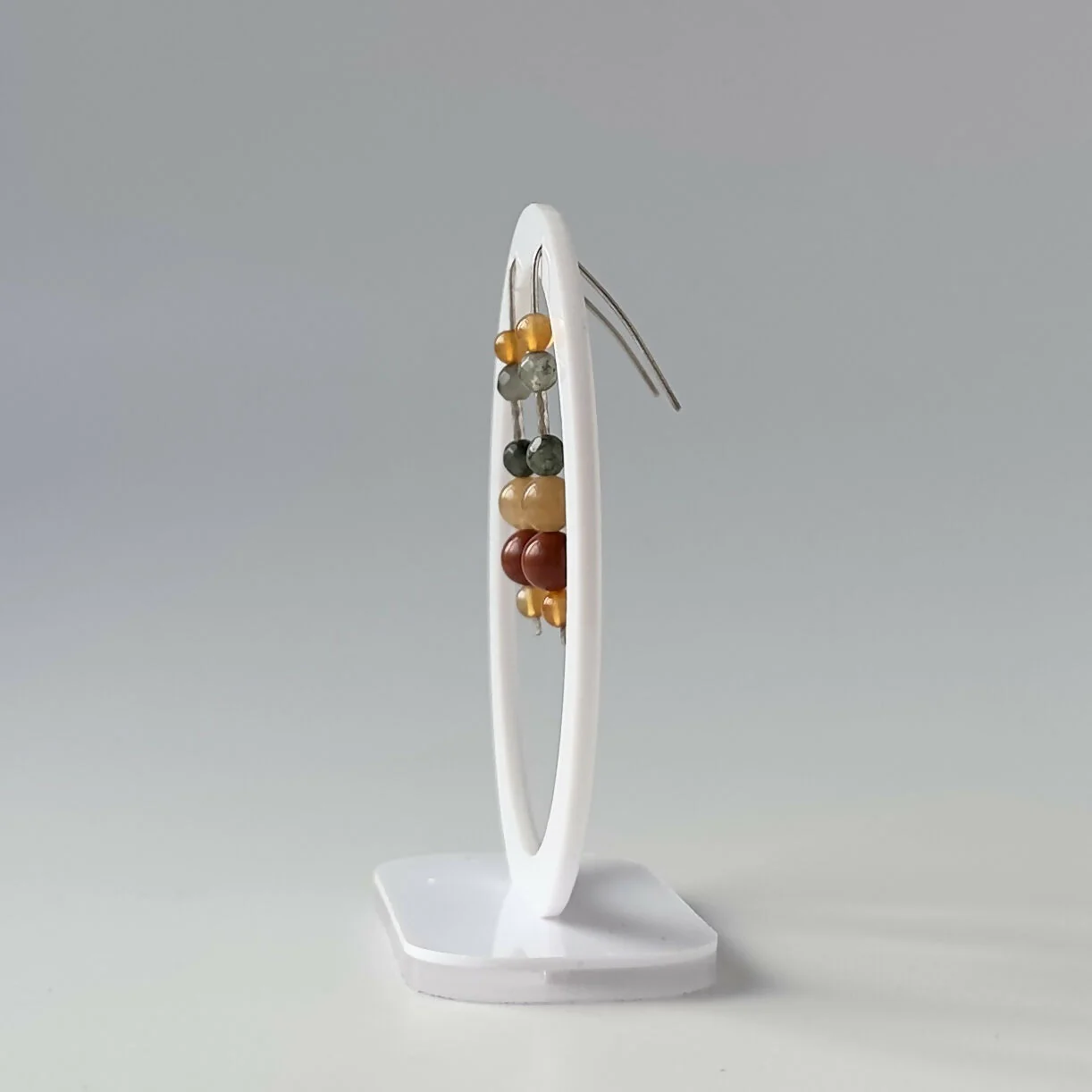 HEALING CRYSTAL & STERLING SILVER EARRINGS WITH SLIDING BEADS TO HELP WITH COURAGE - Image 6