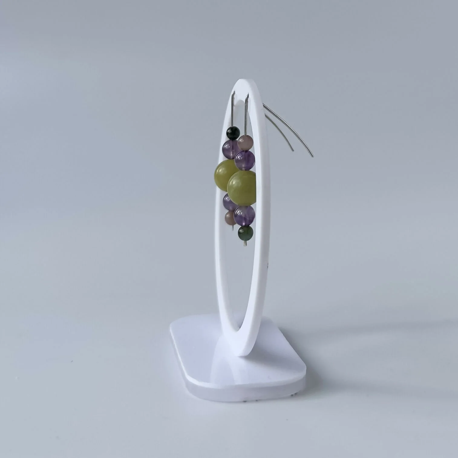 HEALING CRYSTAL & STERLING SILVER EARRINGS WITH SLIDING BEADS TO HELPP WITH WILLPOWER & DETERMINATION - Image 5