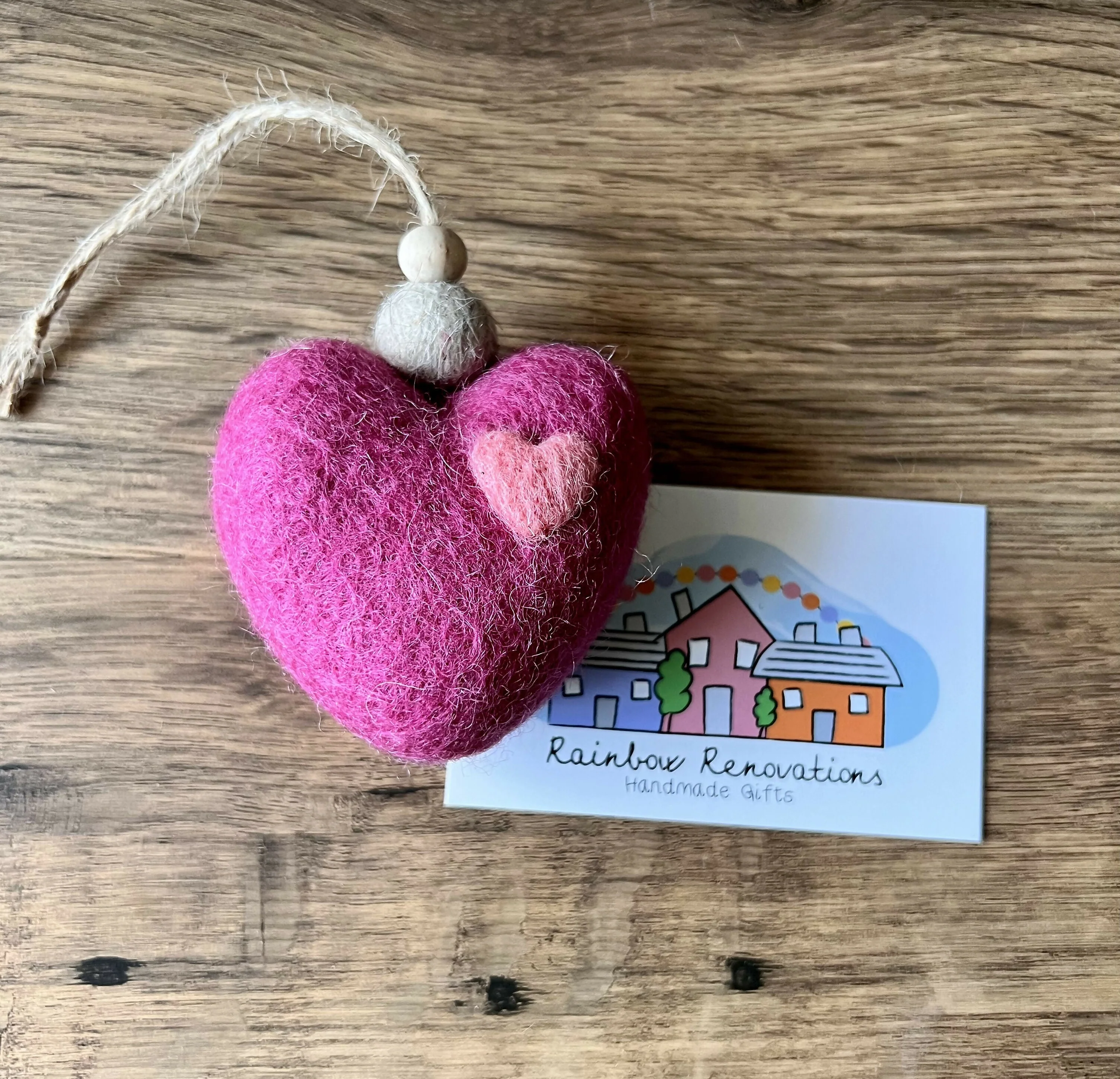 Felt Heart Hanging Decoration