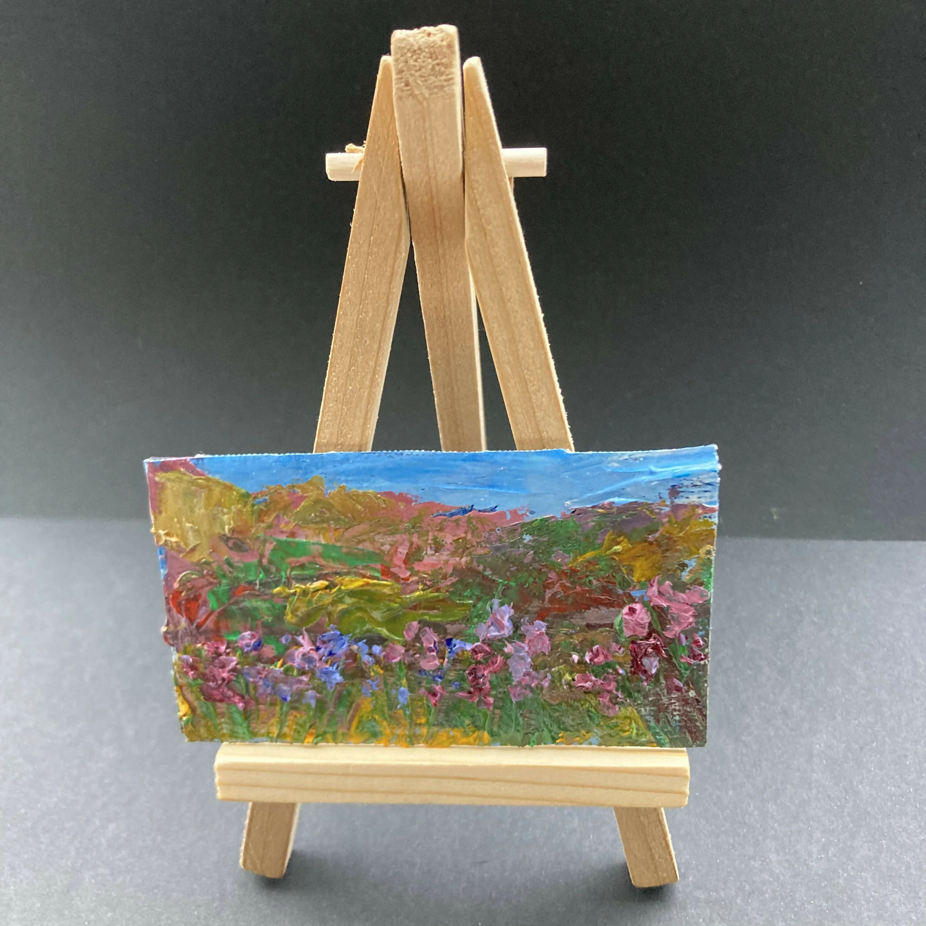 Heather In The Dales Mini Oil Painting Fridge Magnet