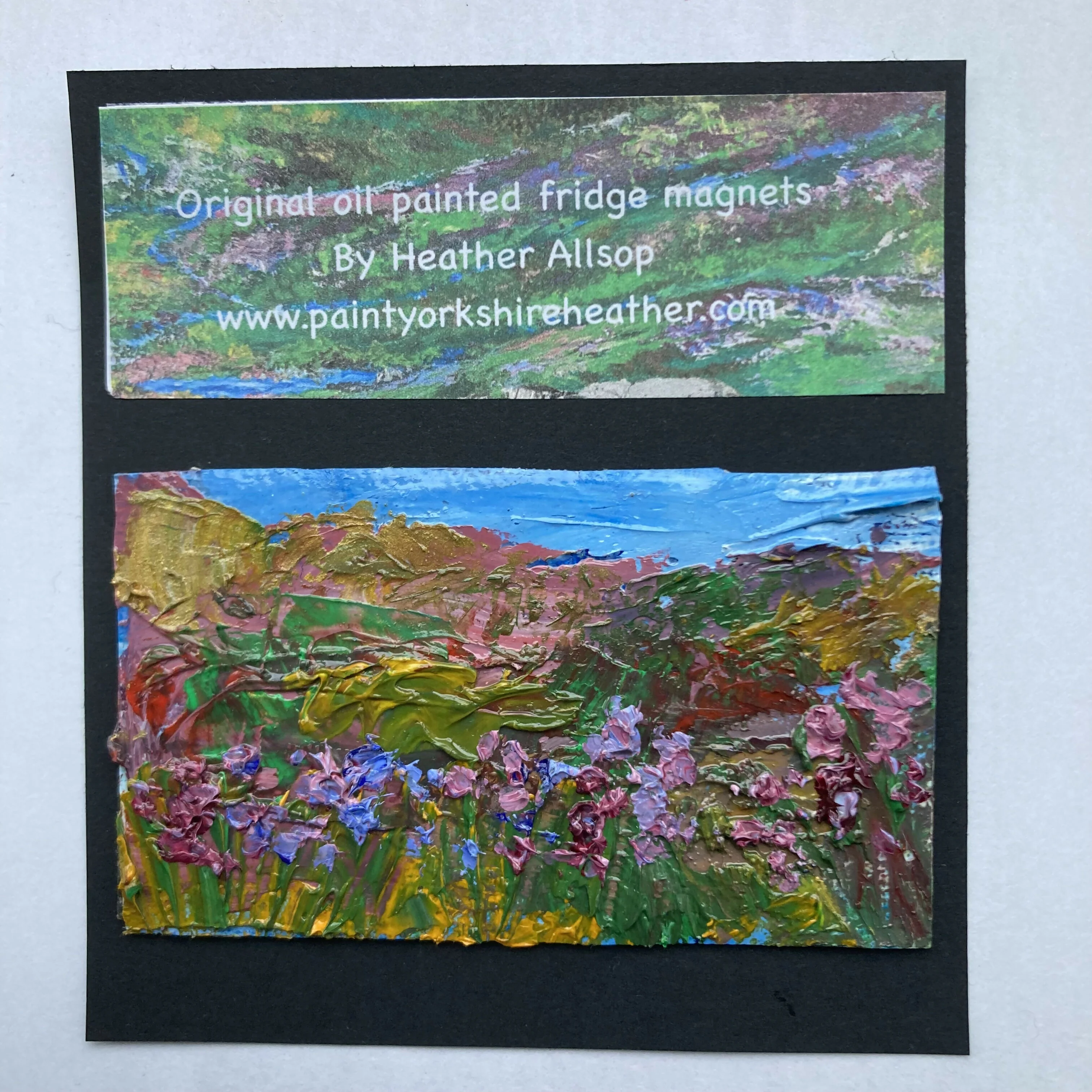 Heather In The Dales Mini Oil Painting Fridge Magnet - Image 3
