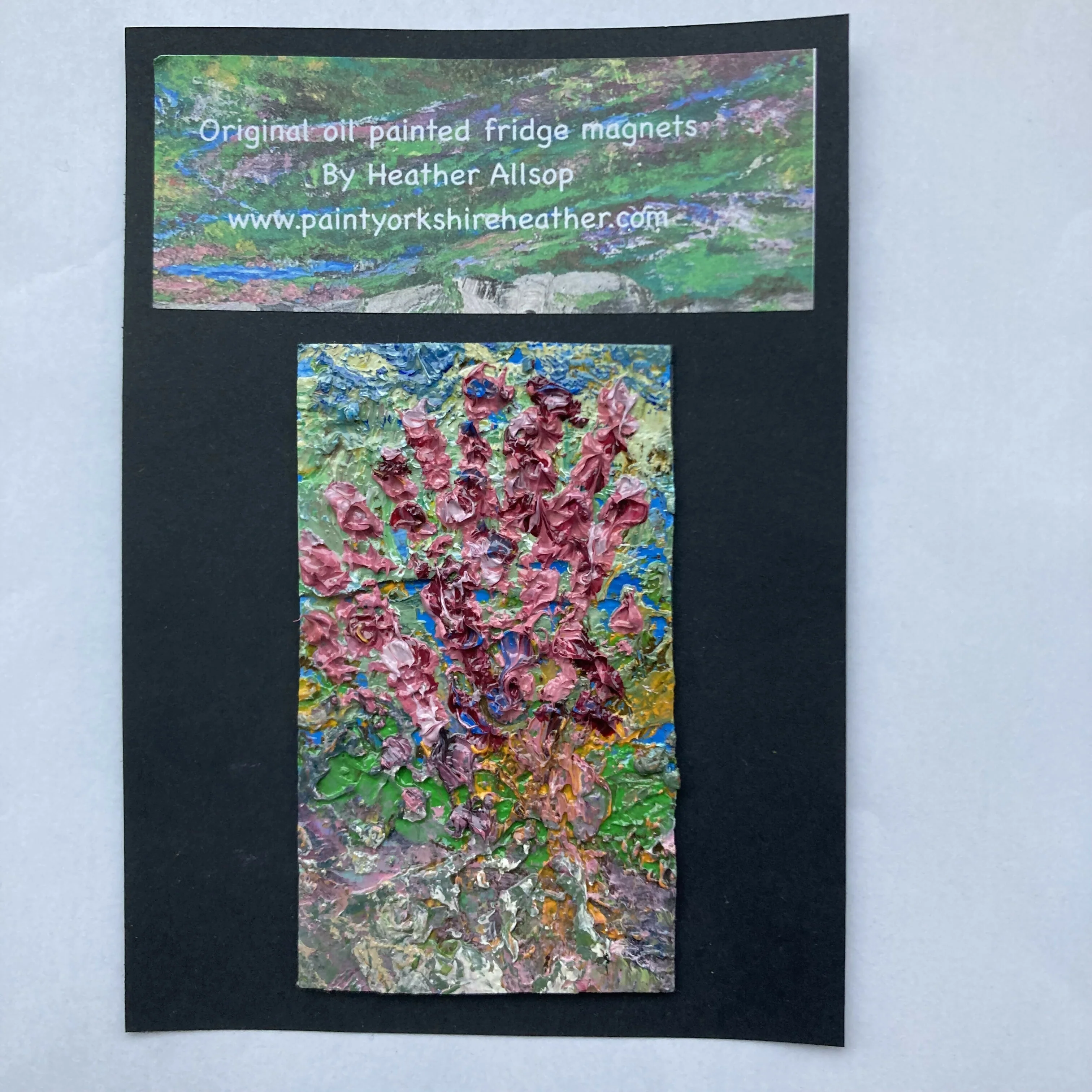 Heather Oil Painting Mini Canvas Fridge Magnet