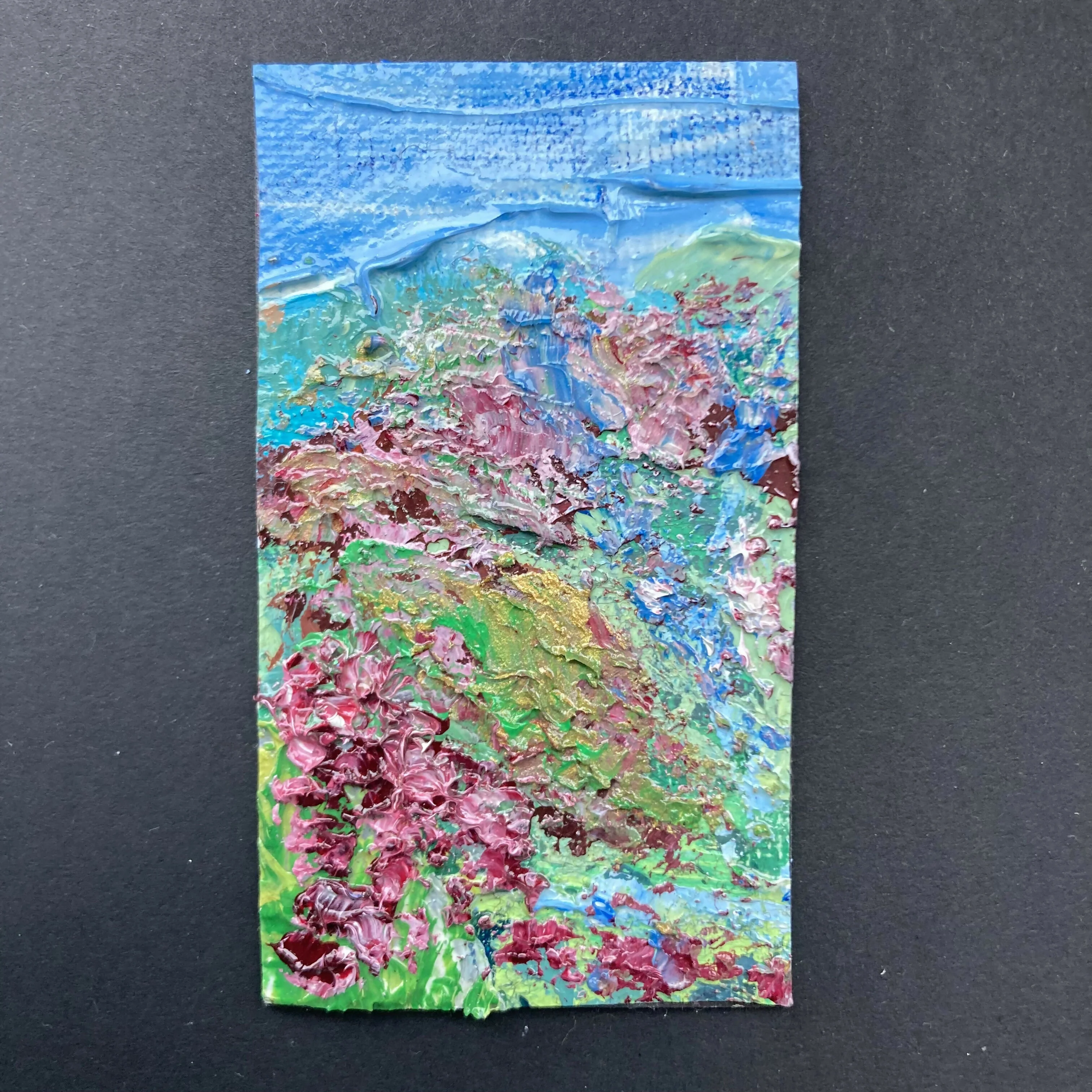 Heather On Moors Abstract Oil Painting Canvas Mini Fridge Magnet