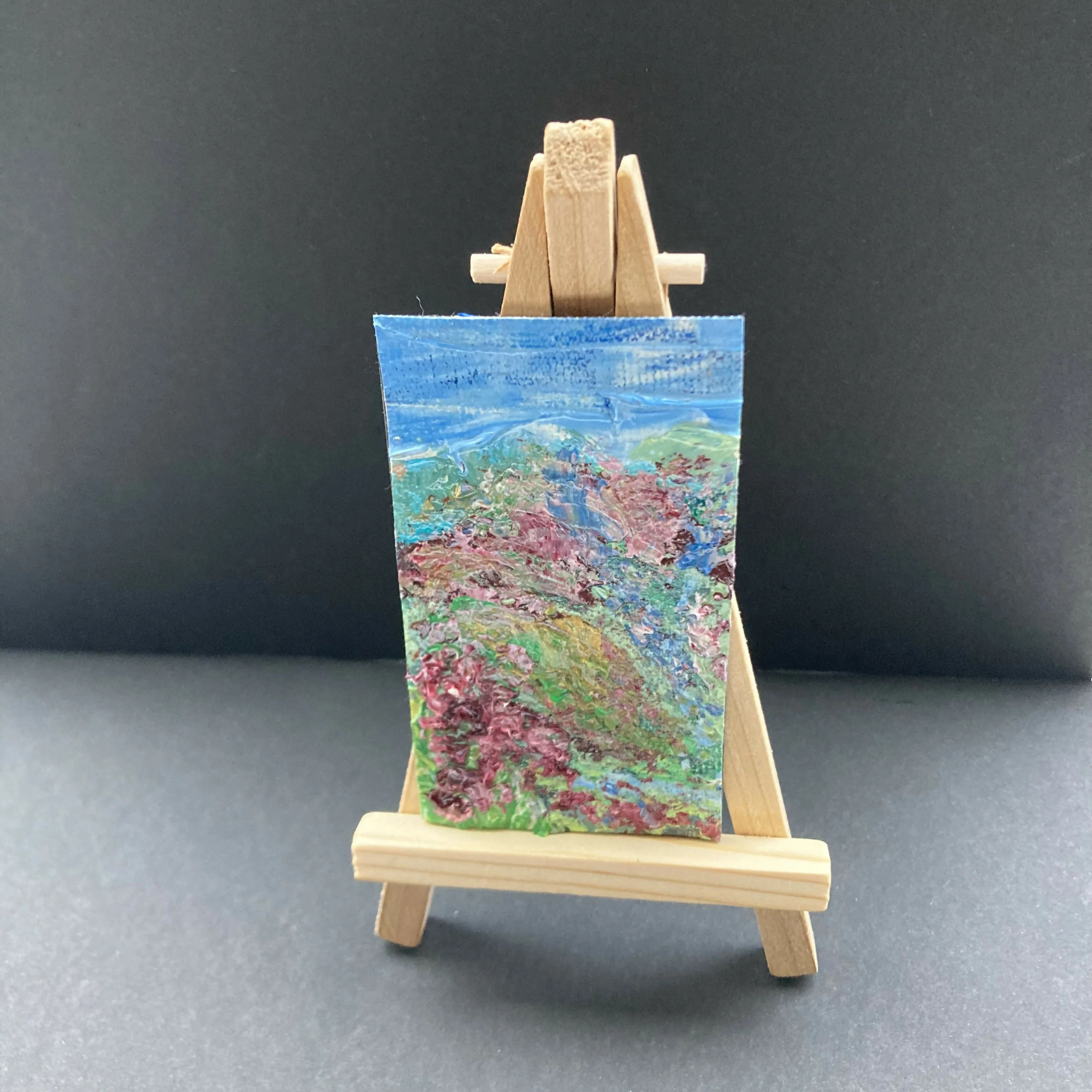 Heather On Moors Abstract Oil Painting Canvas Mini Fridge Magnet - Image 2