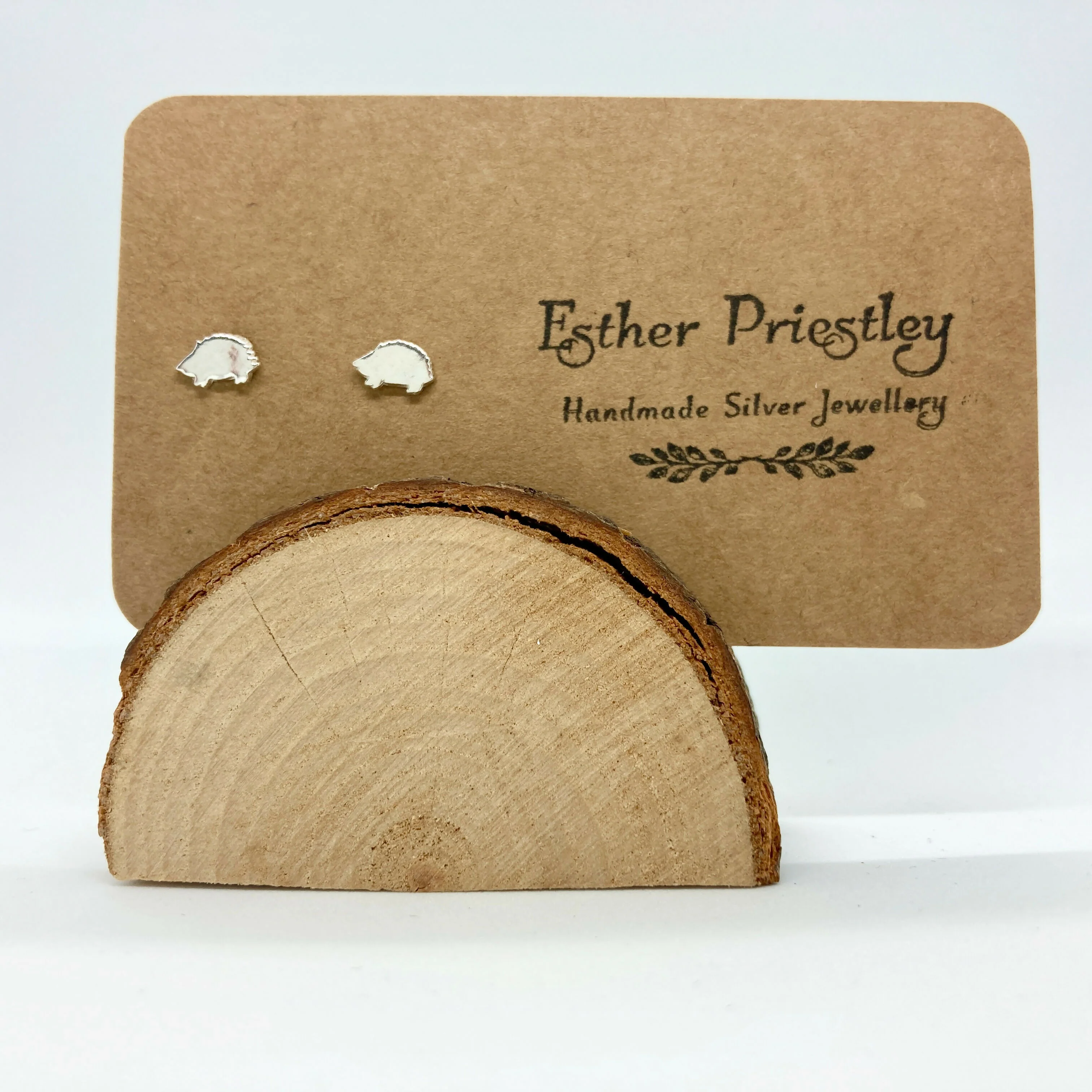 Hedgehog Mini Stud Earrings with Sterling Silver Earring Posts - Image 2