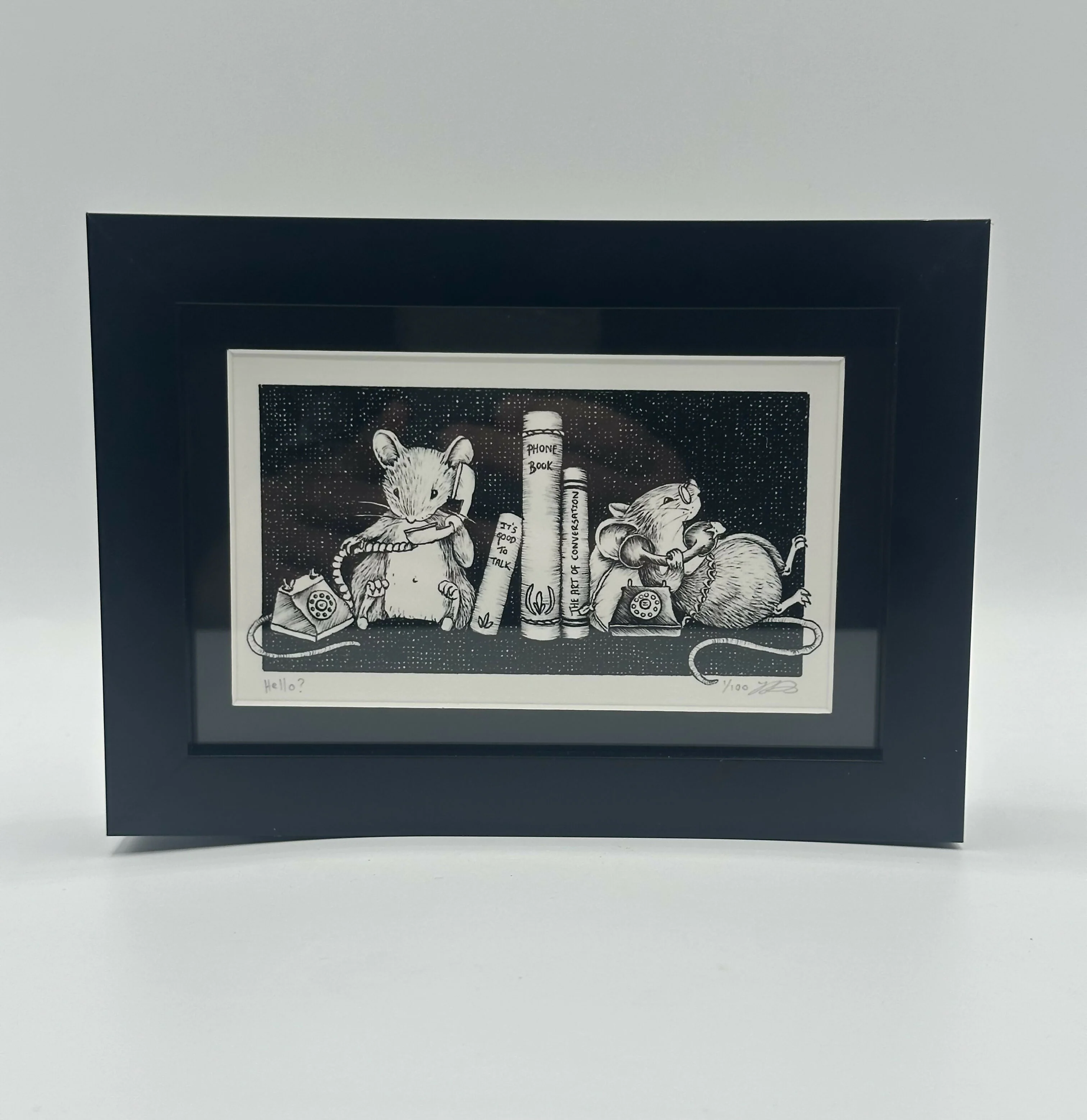 Hello? - Framed Limited Edition Print by Jenny Davies
