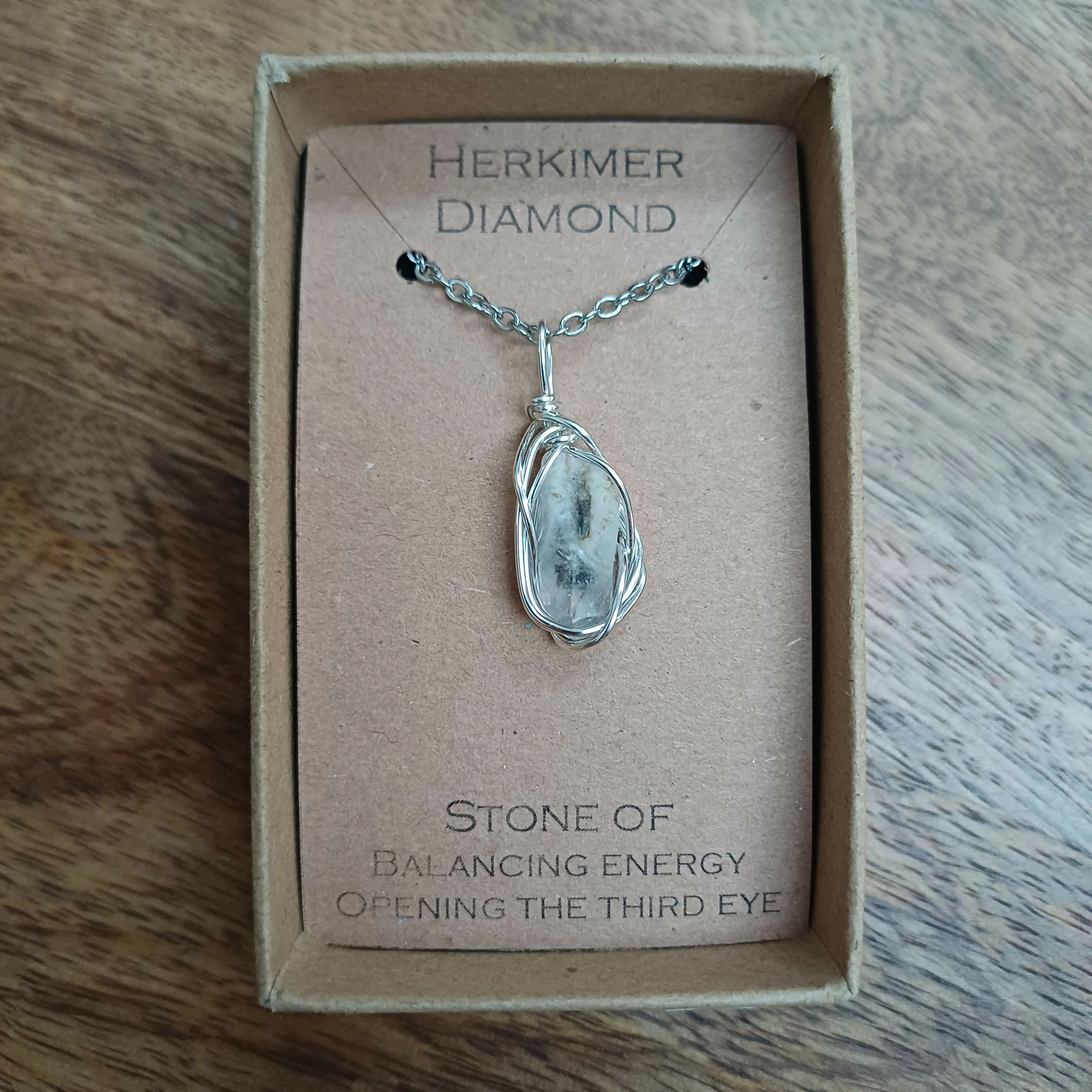 Herkimer Diamond Wire Wrapped Pendant